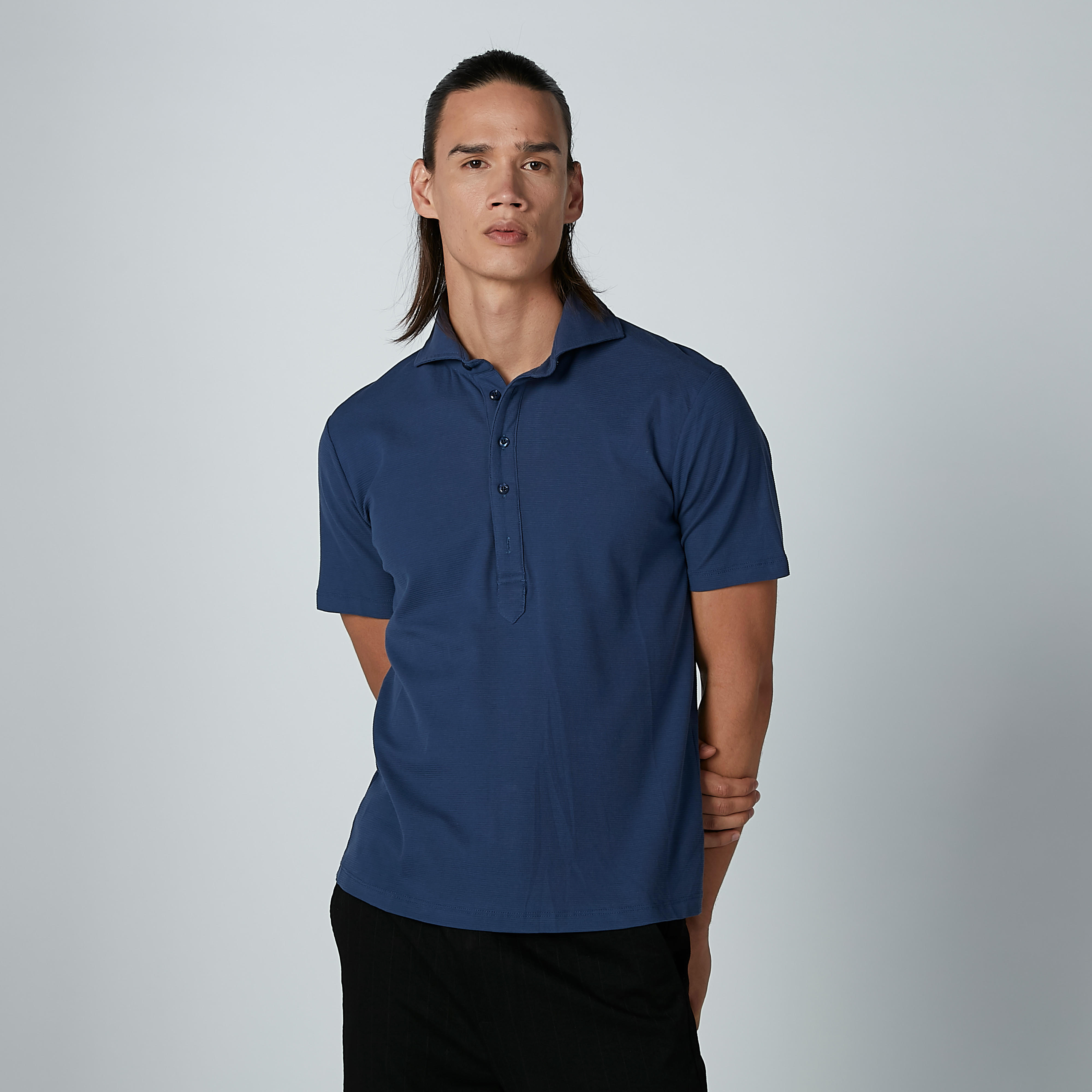 تيشيرت سادة بياقة بولو وأكمام قصيرة-men-clothing-tshirtsandpolos-polos-image-1