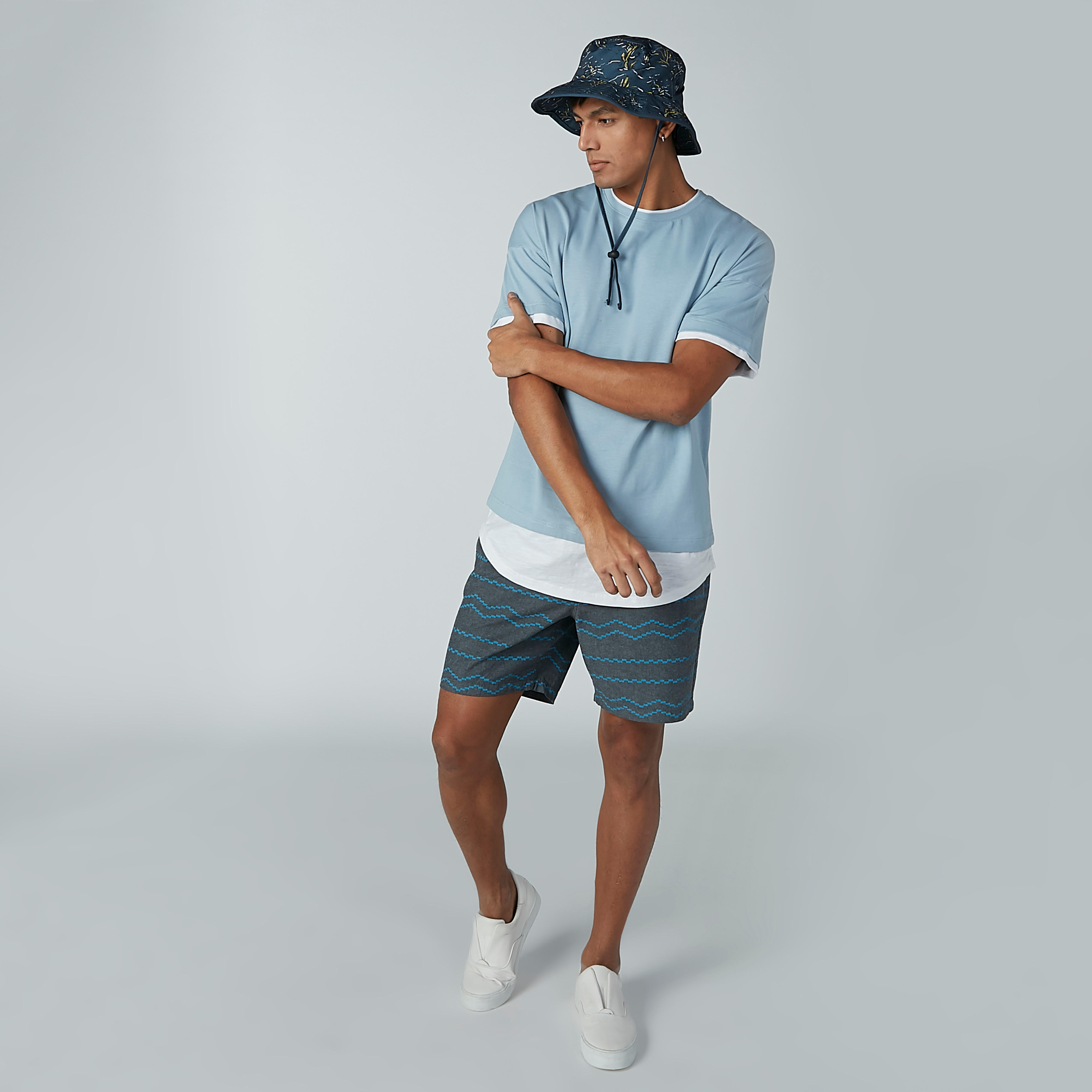 Plain T-shirt with Round Neck and Drop Shoulder Sleeves-men-clothing-tshirtsandpolos-tshirts-image-4