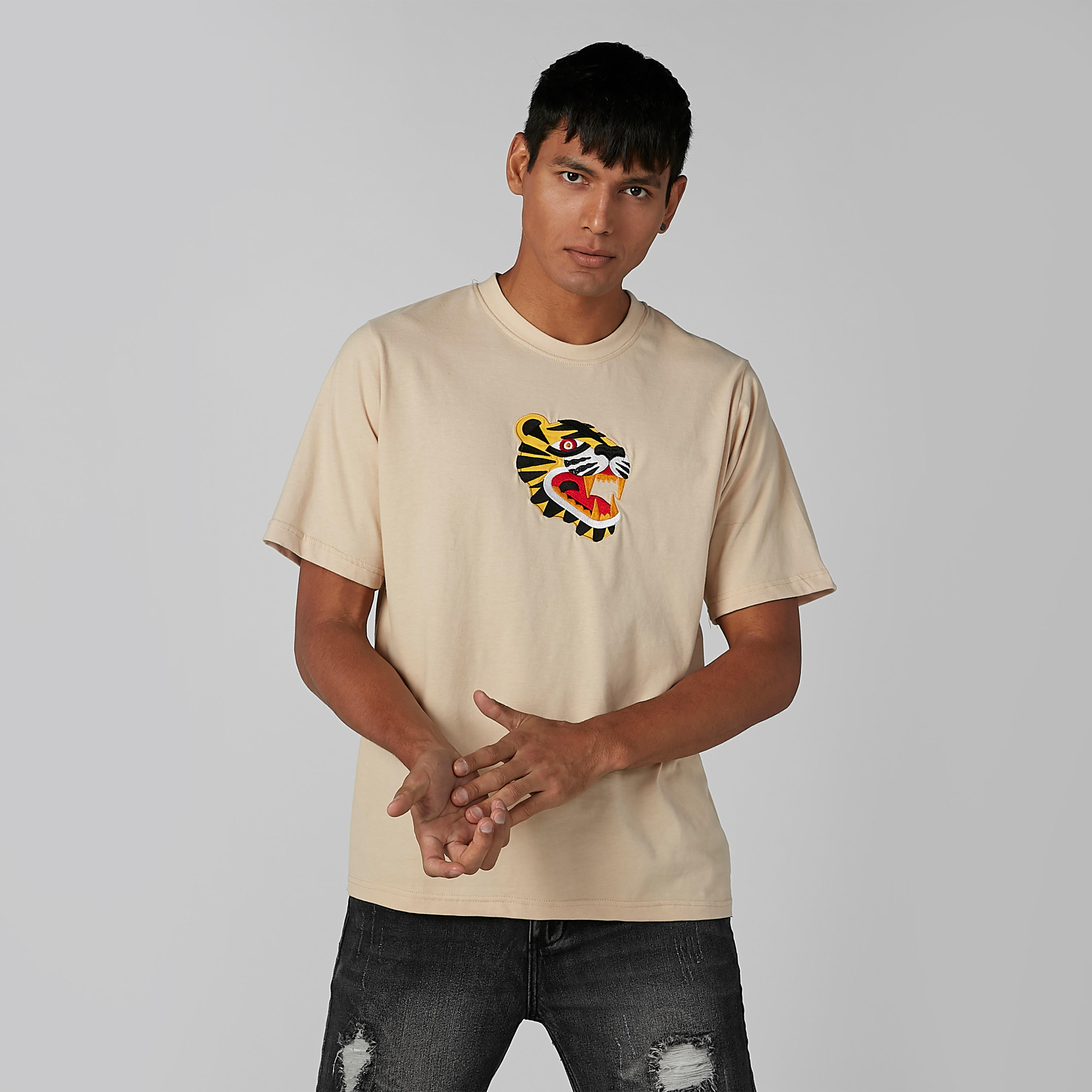 Printed T-shirt with Round Neck and Short Sleeves-men-clothing-tshirtsandpolos-tshirts-image-1