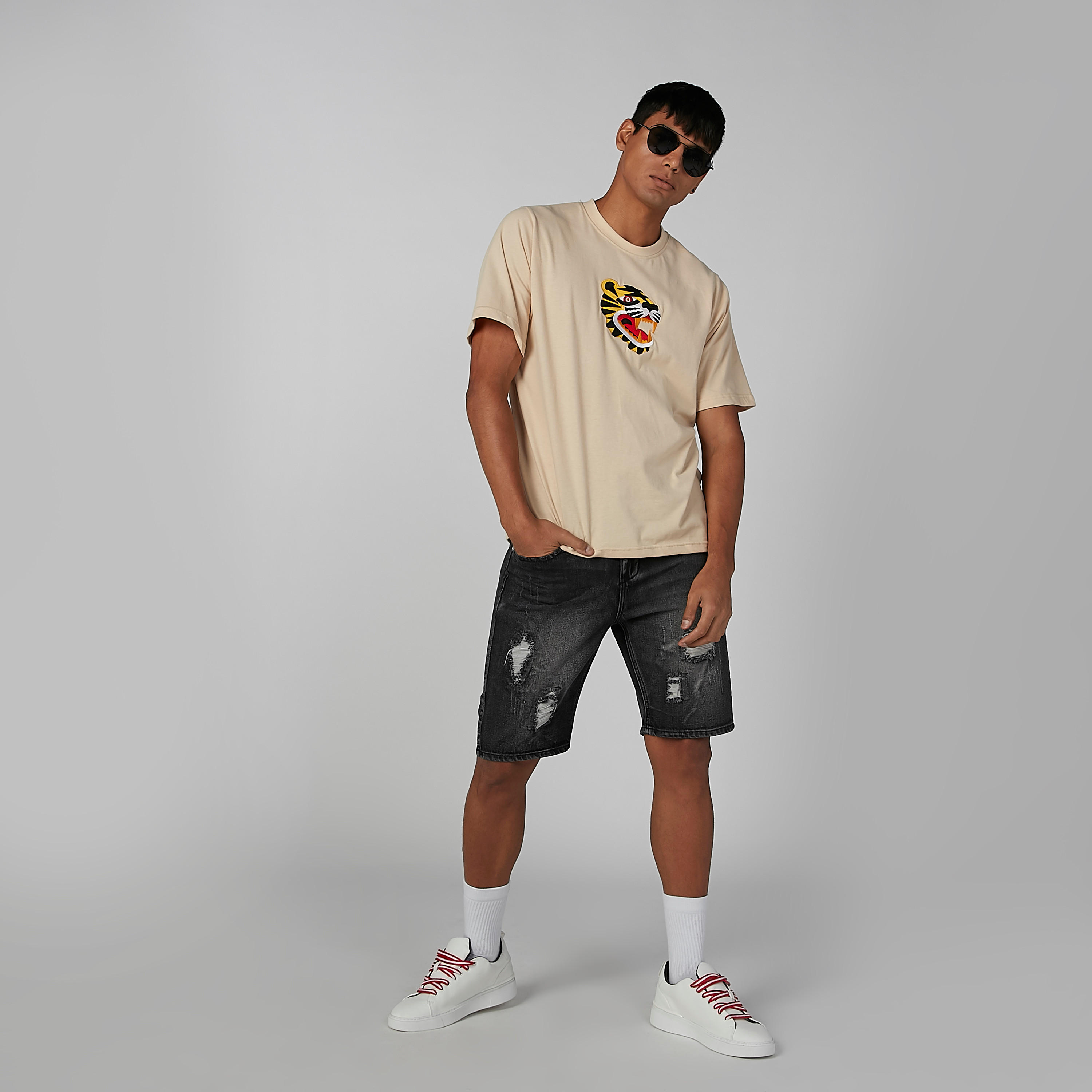 Printed T-shirt with Round Neck and Short Sleeves-men-clothing-tshirtsandpolos-tshirts-image-3