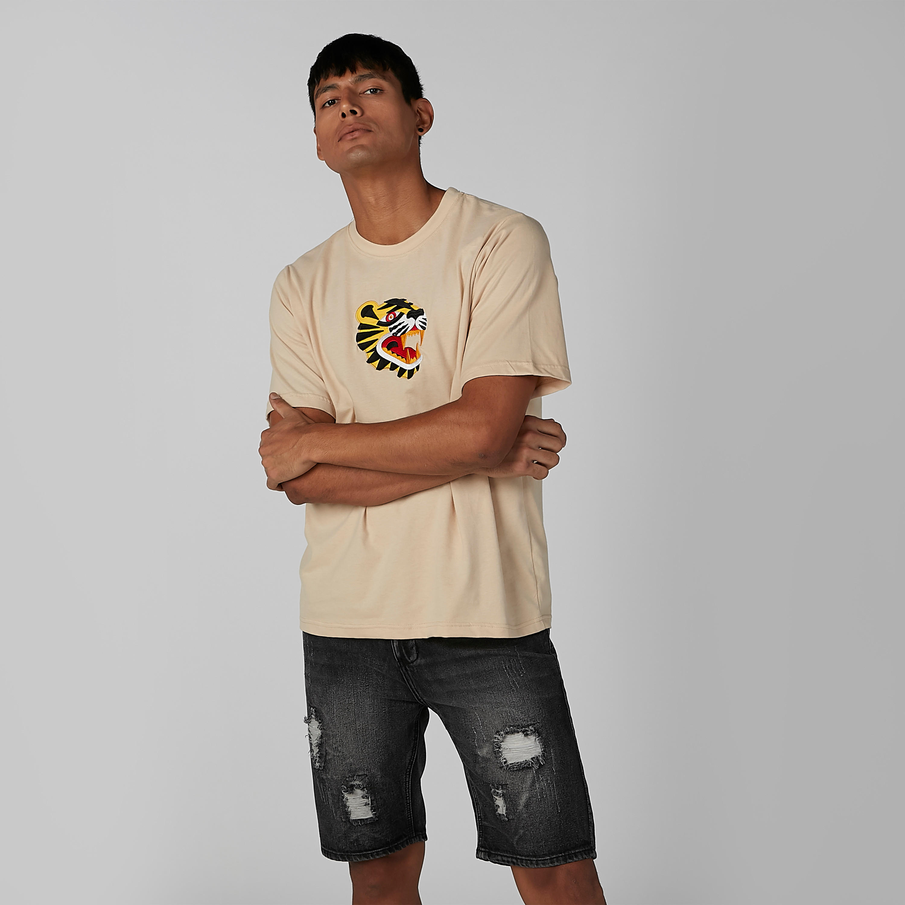 Printed T-shirt with Round Neck and Short Sleeves-men-clothing-tshirtsandpolos-tshirts-image-5