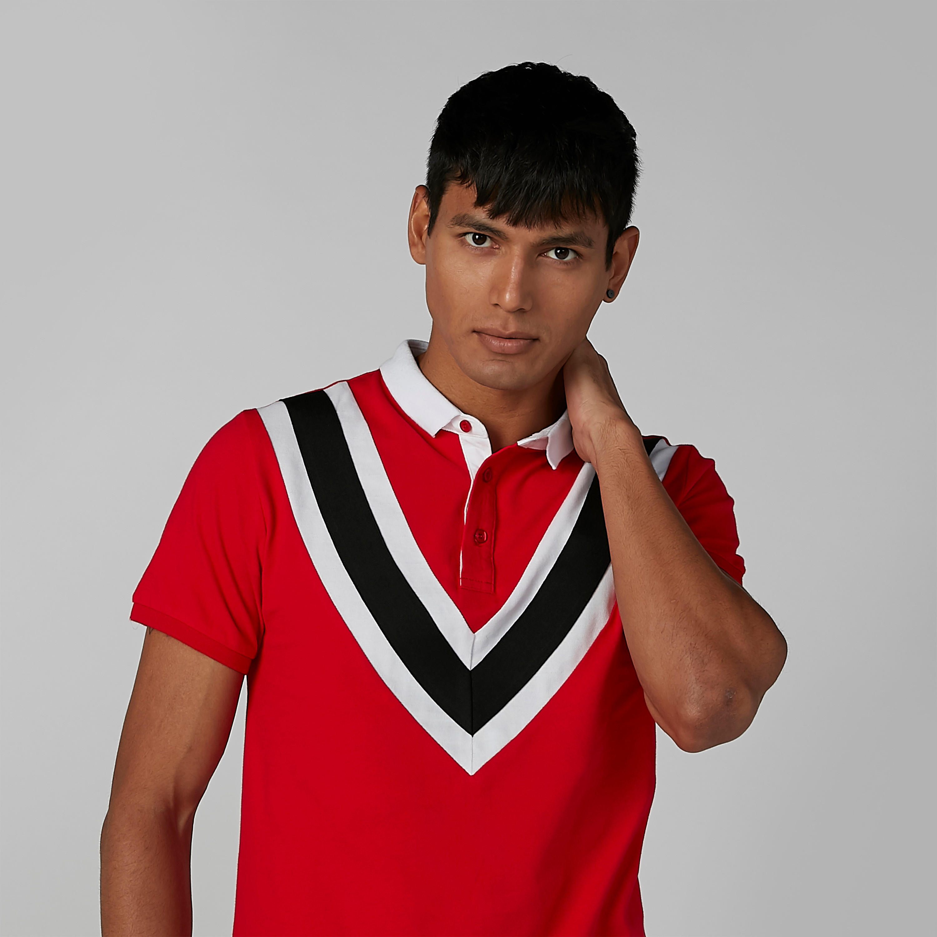 تيشيرت مقلّم بياقة بولو وأكمام قصيرة-men-clothing-tshirtsandpolos-polos-image-2