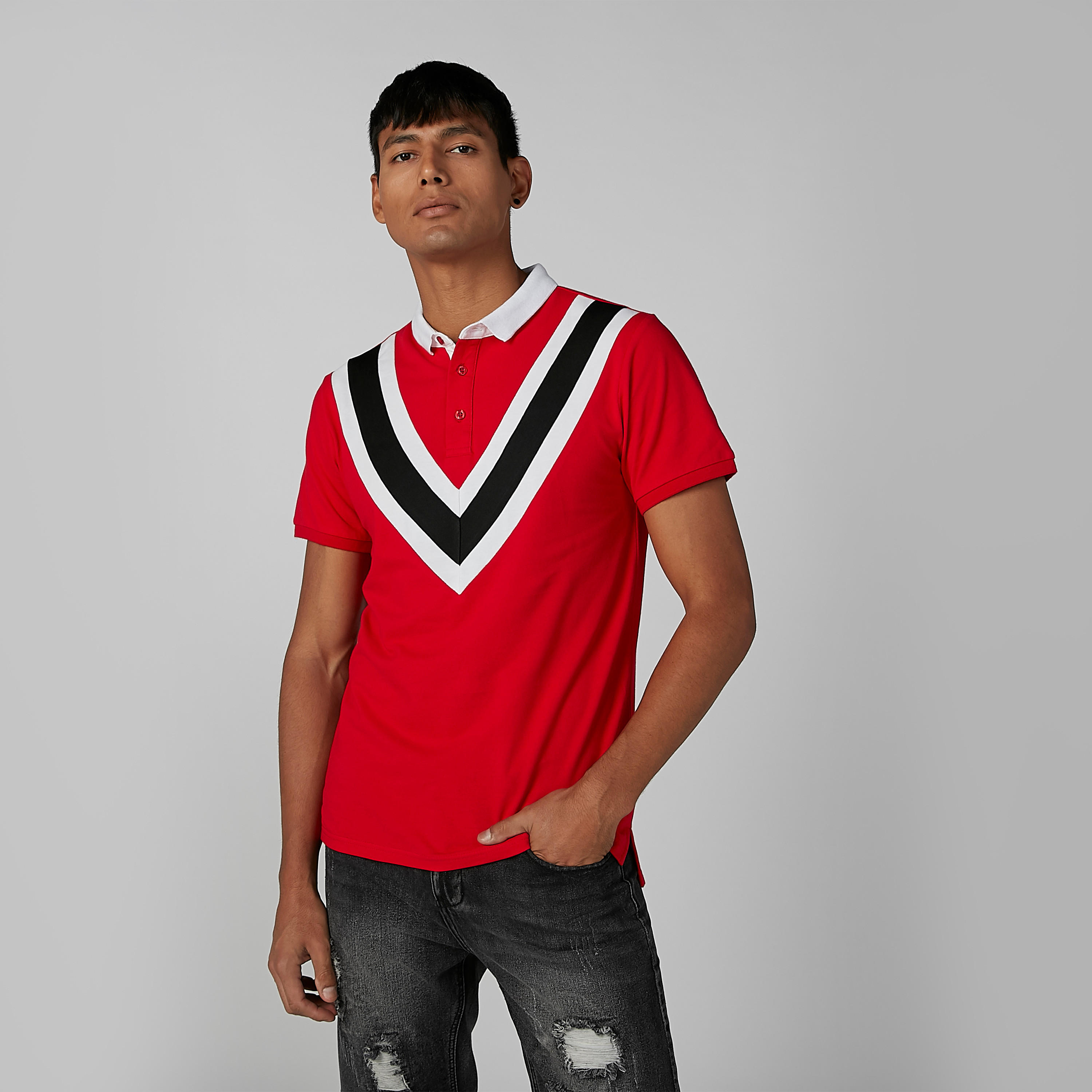 تيشيرت مقلّم بياقة بولو وأكمام قصيرة-men-clothing-tshirtsandpolos-polos-image-3