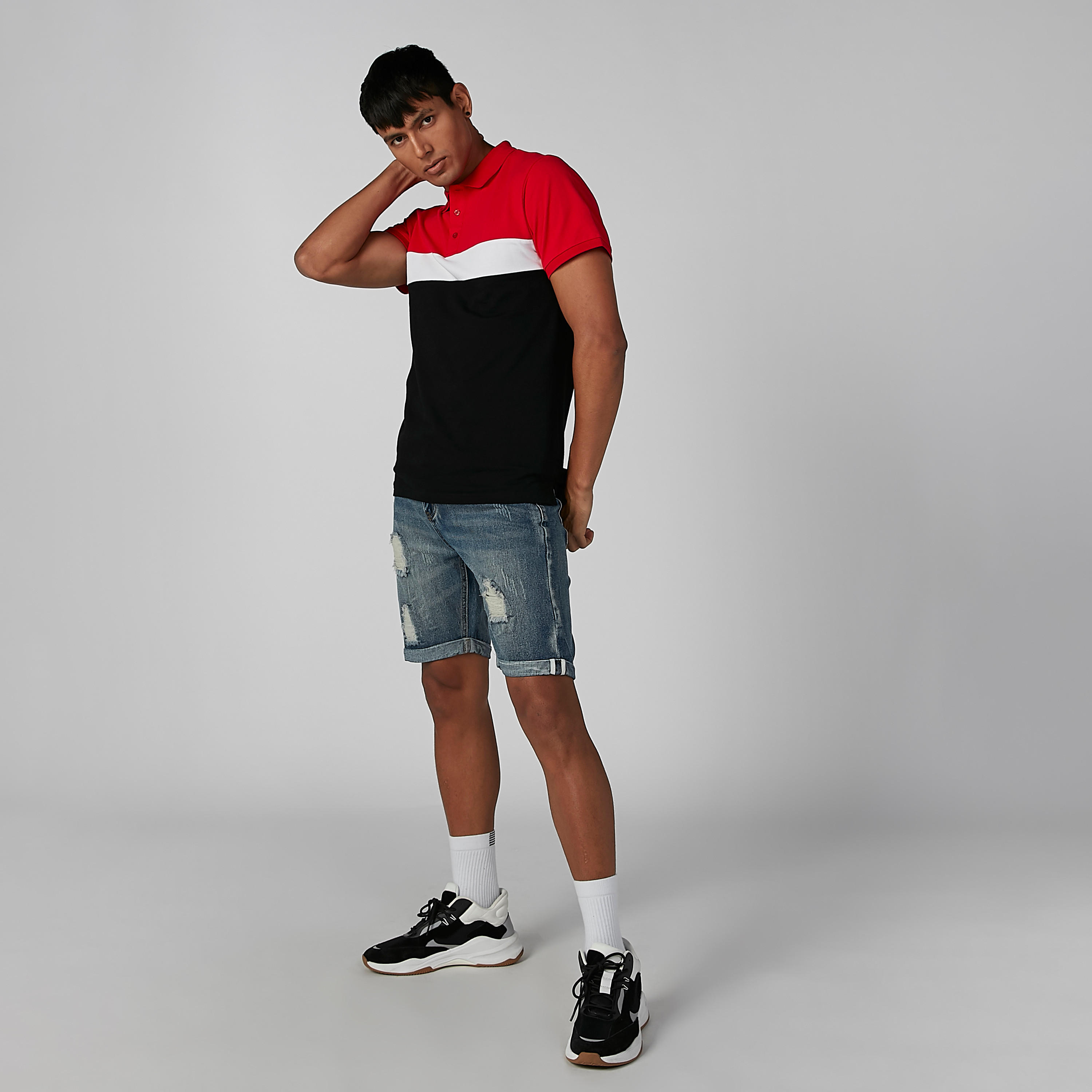 تيشيرت سادة بياقة بولو بأكمام قصيرة-men-clothing-tshirtsandpolos-polos-image-2
