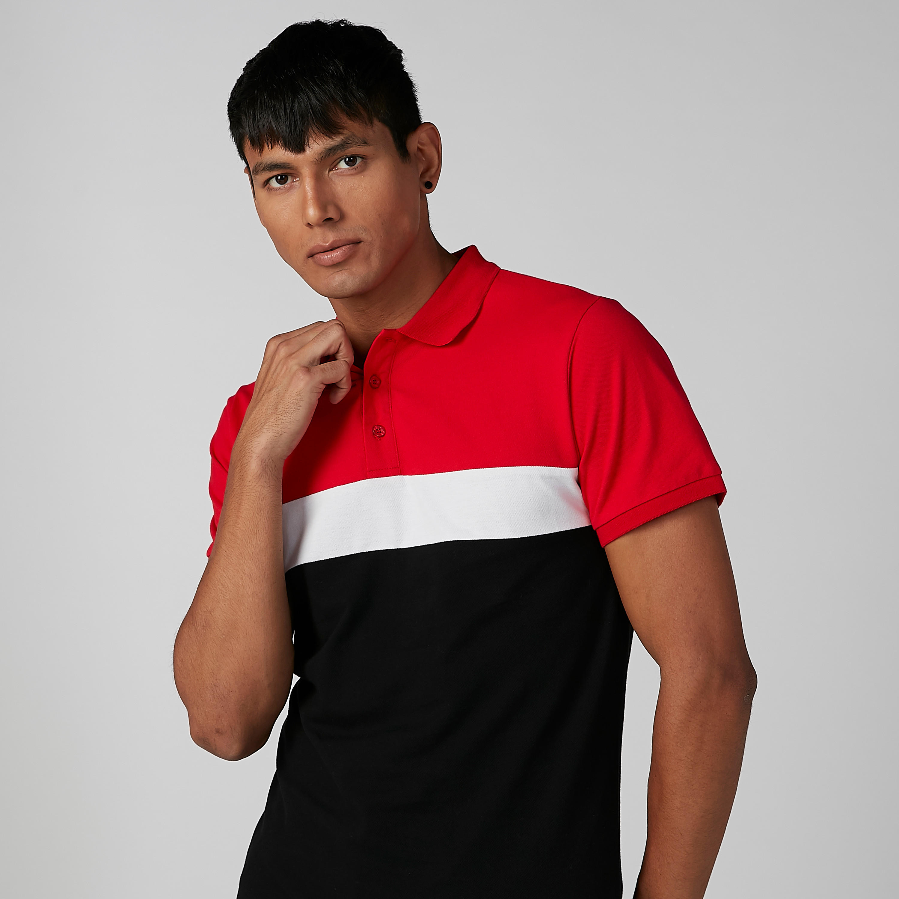 تيشيرت سادة بياقة بولو بأكمام قصيرة-men-clothing-tshirtsandpolos-polos-image-3
