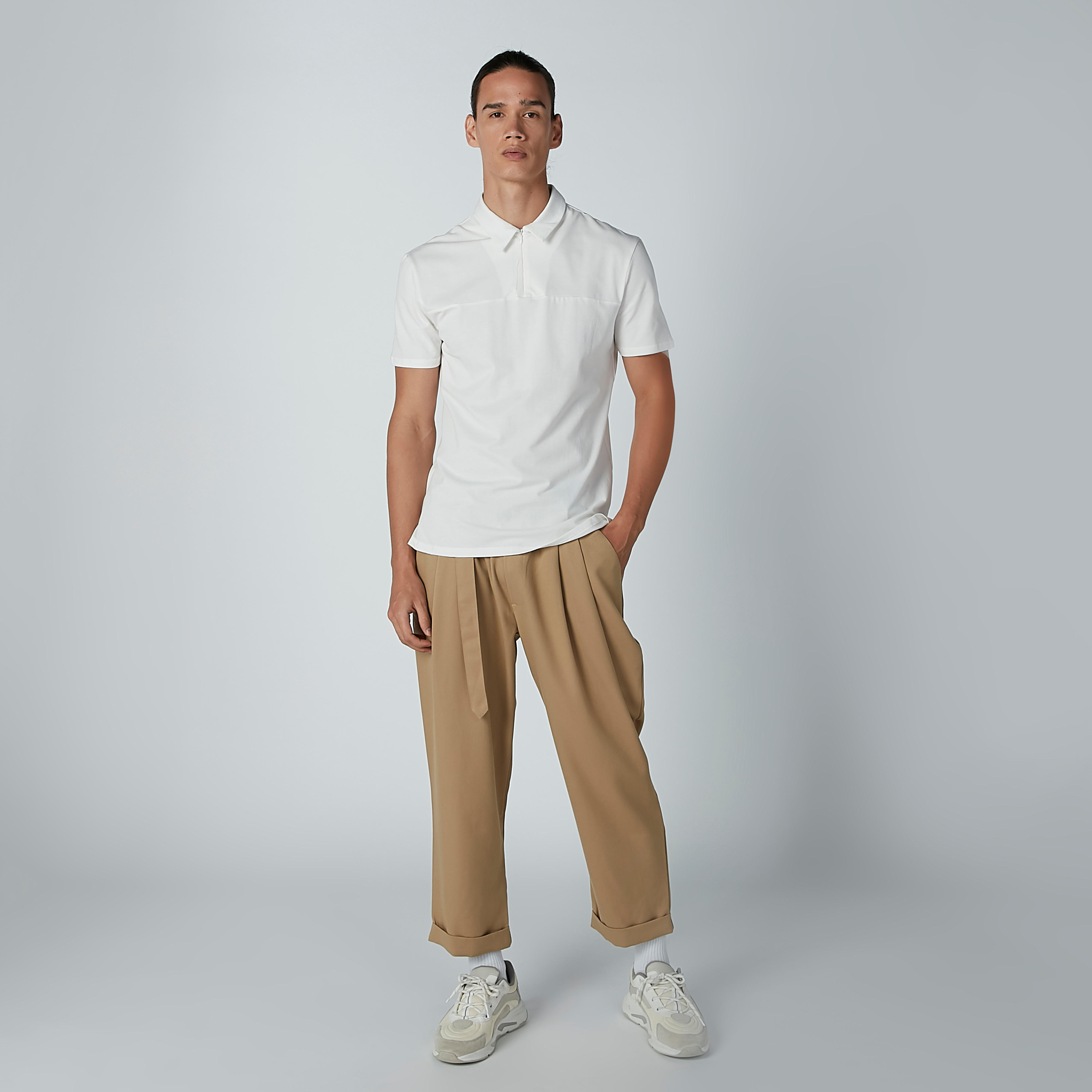 Full Length Plain Flexi Waist Trousers with Pocket Detail-men-clothing-bottoms-trousersandchinos-trousers-image-1