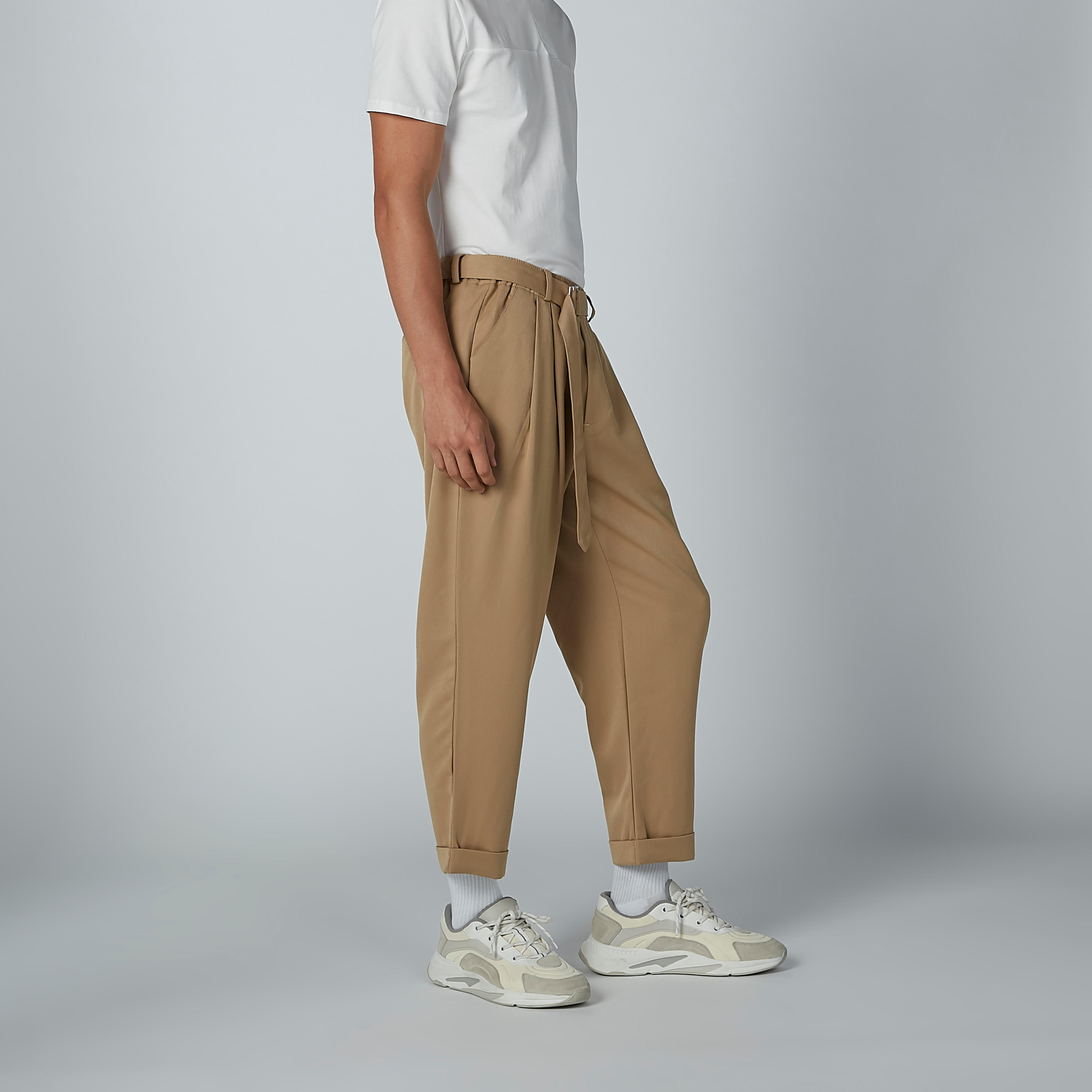 Full Length Plain Flexi Waist Trousers with Pocket Detail-men-clothing-bottoms-trousersandchinos-trousers-image-2