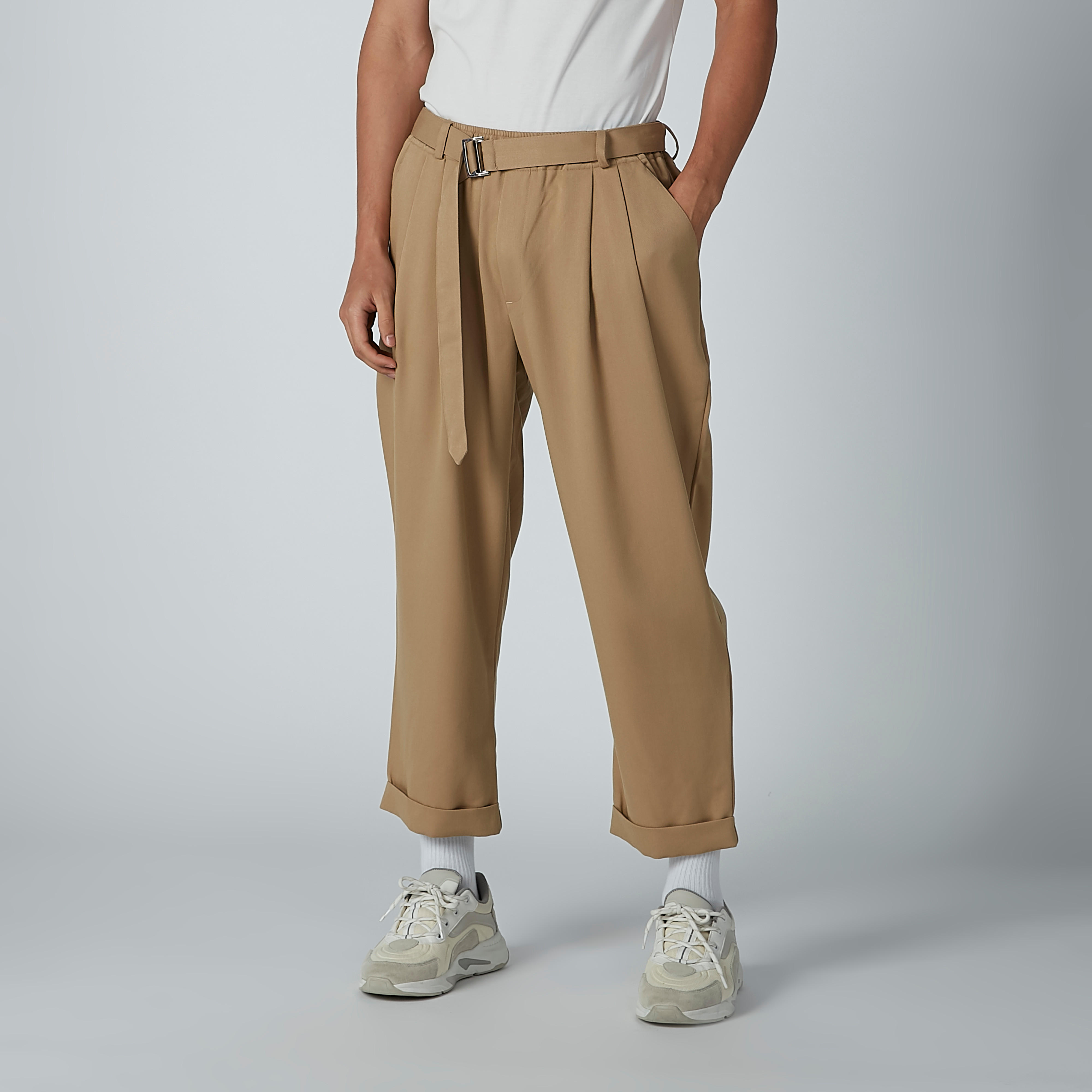 Full Length Plain Flexi Waist Trousers with Pocket Detail-men-clothing-bottoms-trousersandchinos-trousers-image-3