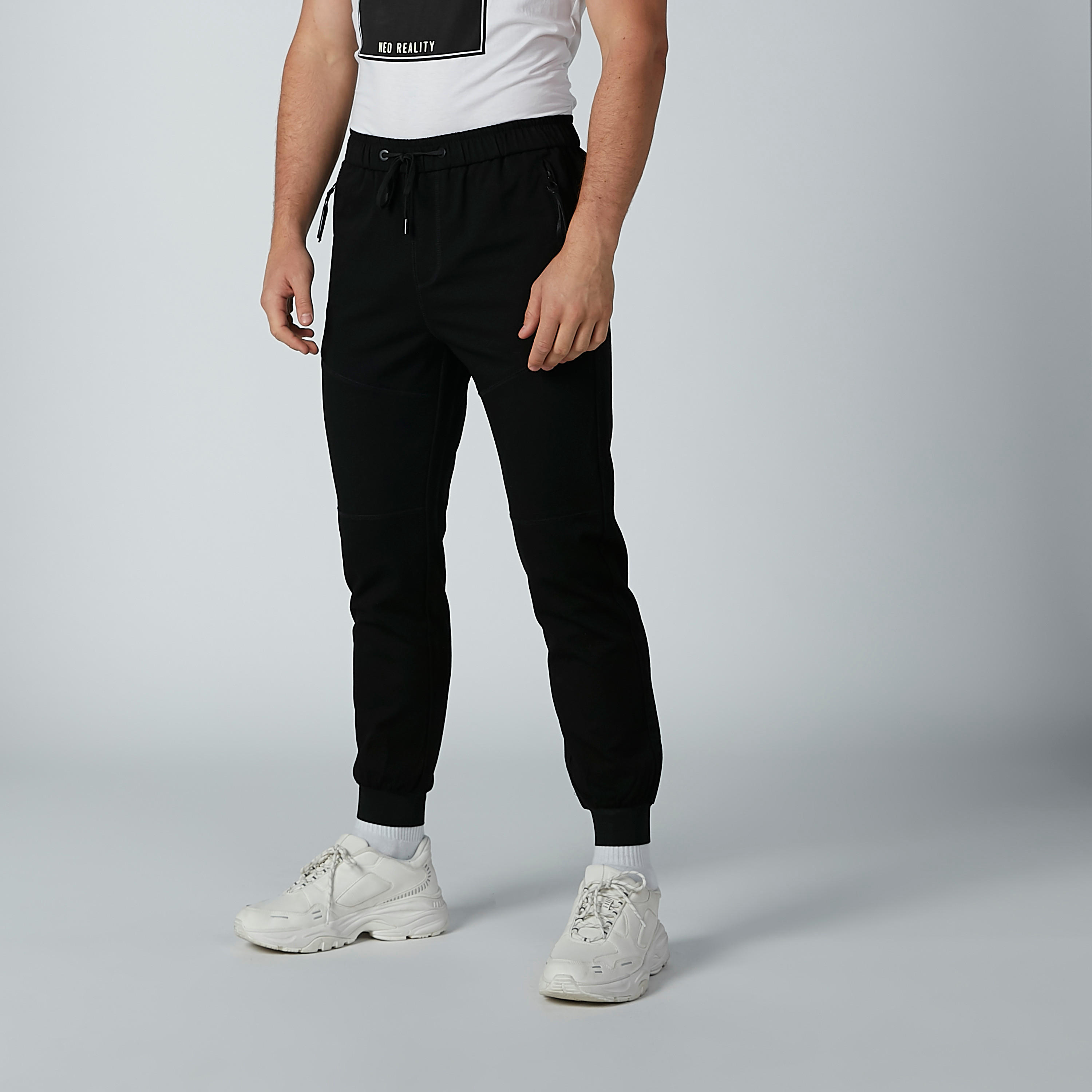 Plain Flexi Waist Jog Pants with Zip Detail and Drawstring-men-clothing-bottoms-joggers-image-5