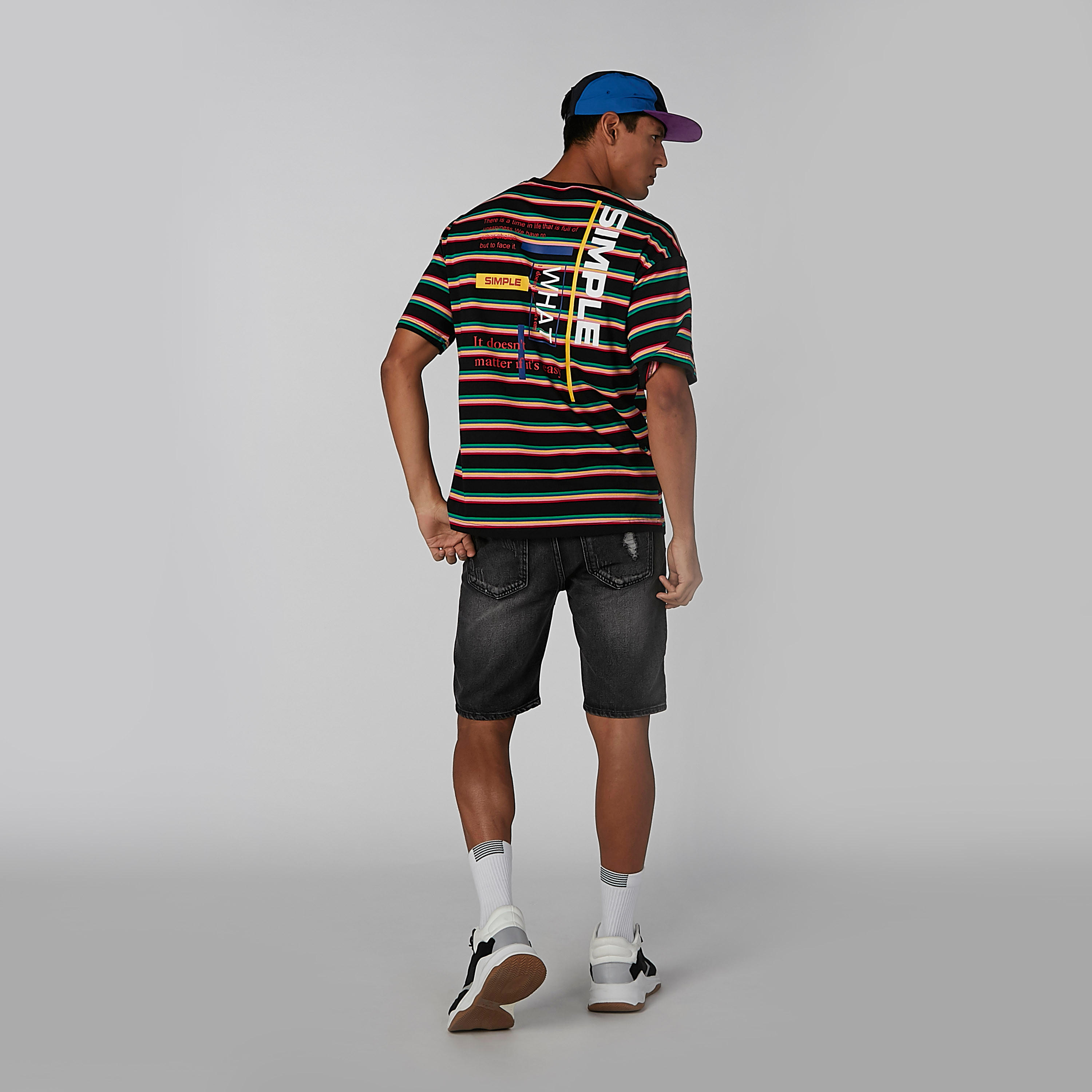 تيشيرت مقلّم بياقة مستديرة وأكمام قصيرة-men-clothing-tshirtsandpolos-tshirts-image-4