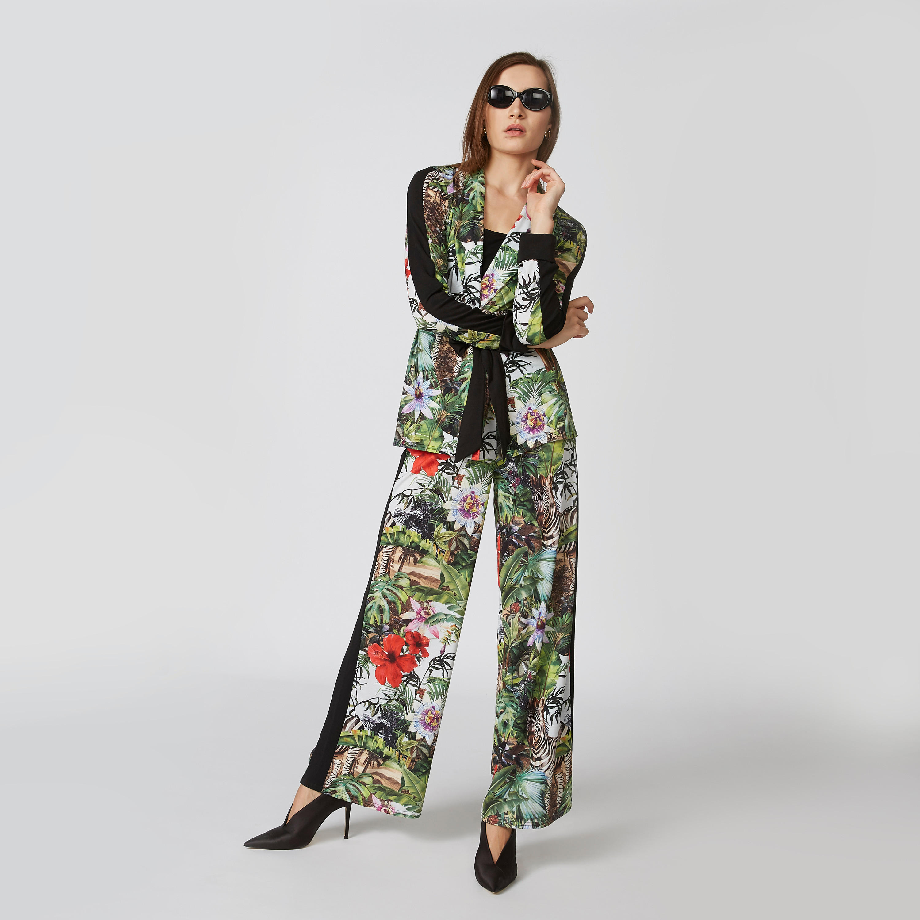 Printed Wrap Top with Shawl Neck and Tie Ups-women-clothing-shirtsandblouses-blouses-image-1