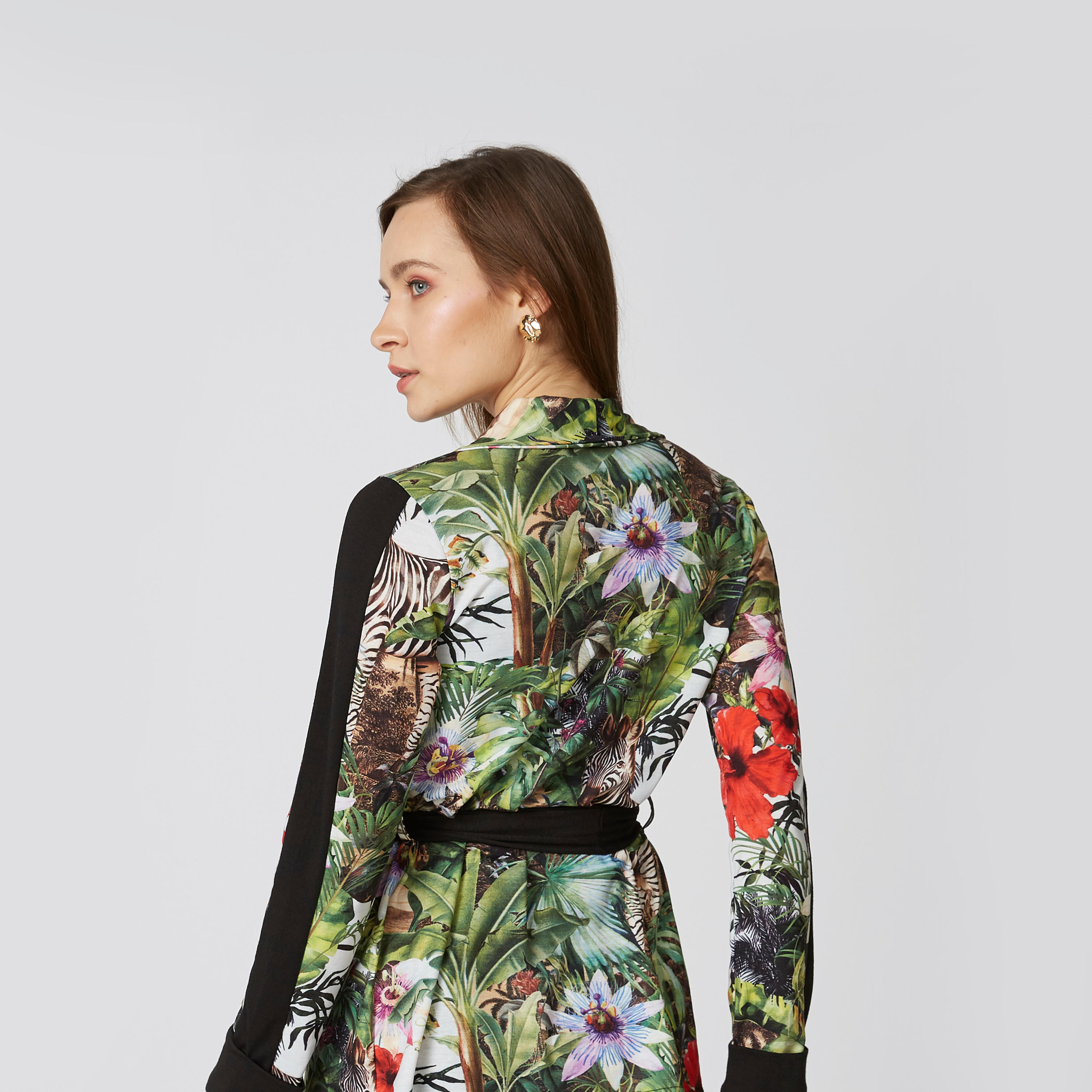 Printed Wrap Top with Shawl Neck and Tie Ups-women-clothing-shirtsandblouses-blouses-image-2