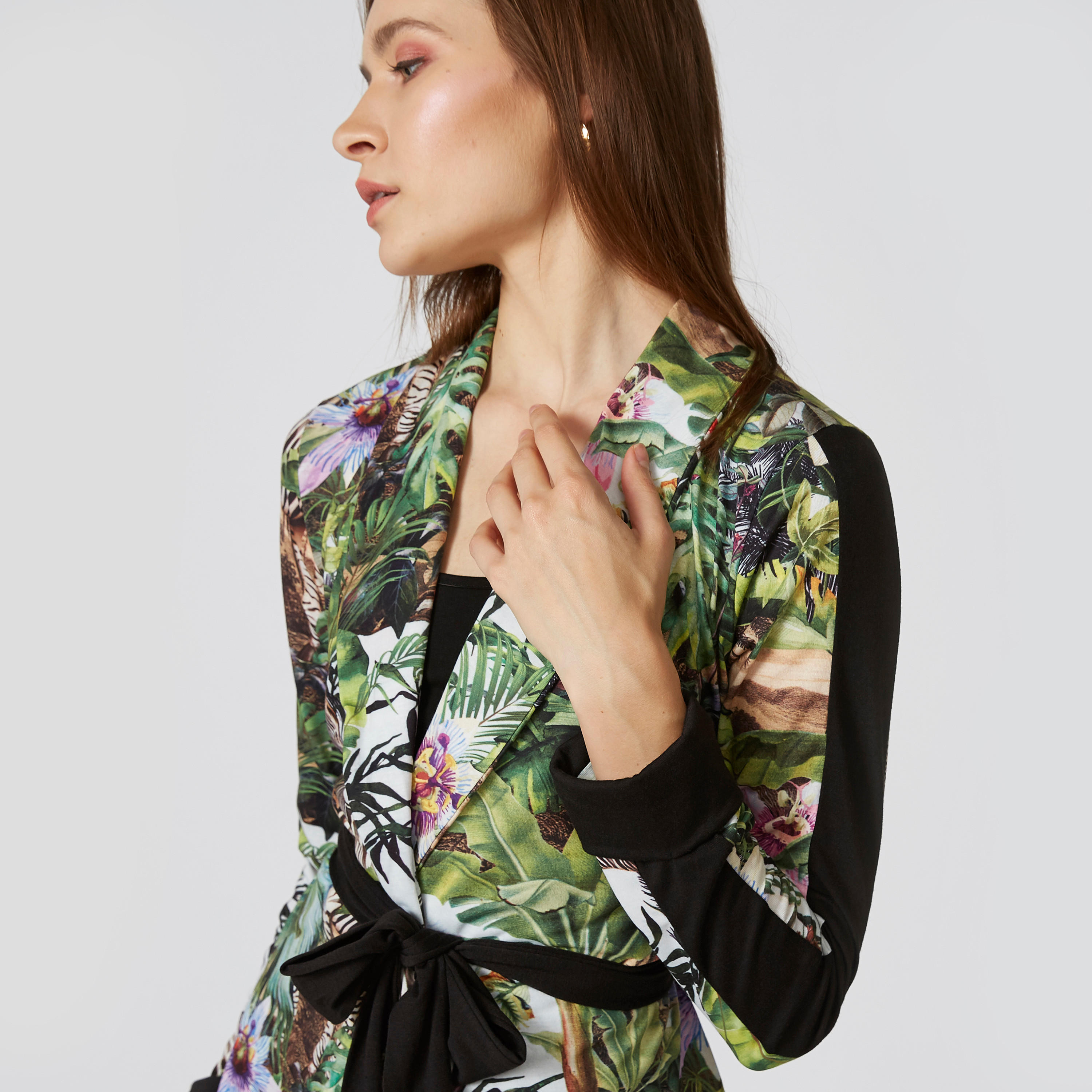 Printed Wrap Top with Shawl Neck and Tie Ups-women-clothing-shirtsandblouses-blouses-image-4