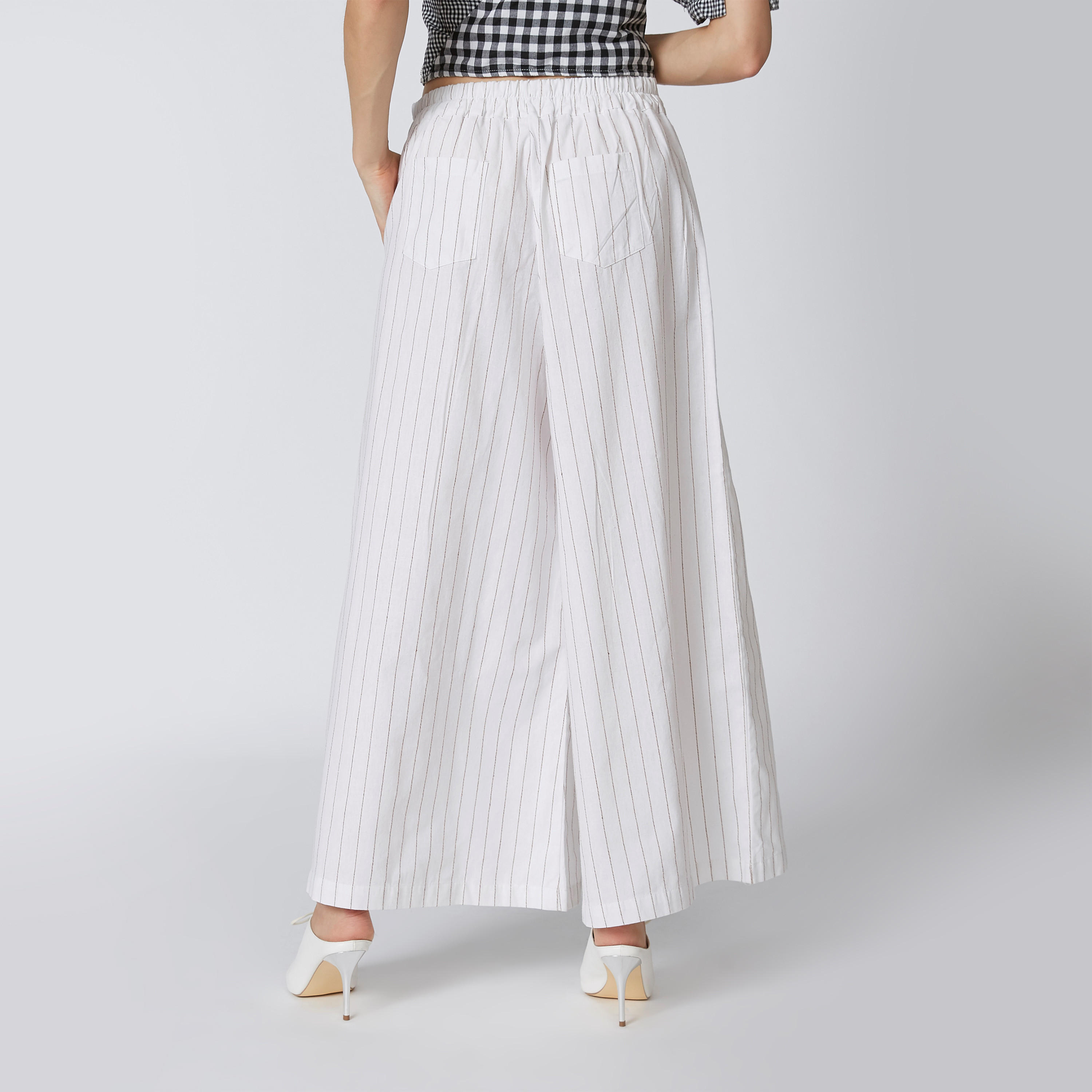 بنطال بالازو طويل مقلّم بجيوب جانبية-women-clothing-bottoms-trousers-image-2