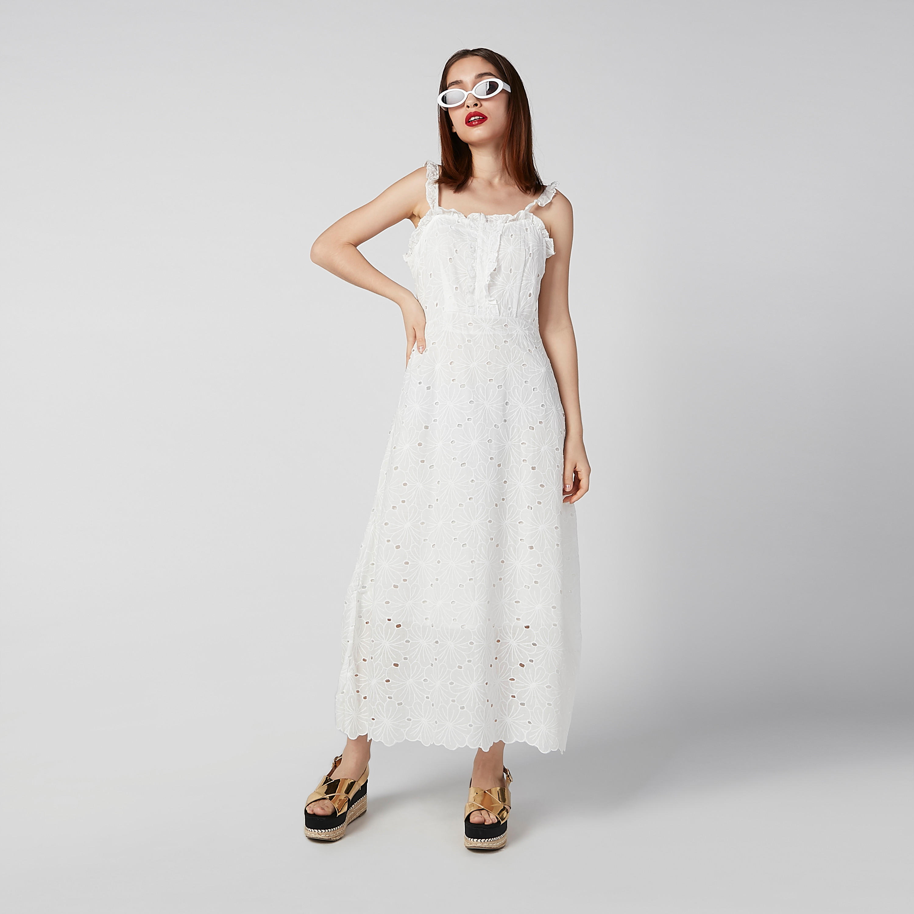 فستان شيفلي طويل إيه لاين دون أكمام بسحّاب إغلاق-women-clothing-dresses-image-3