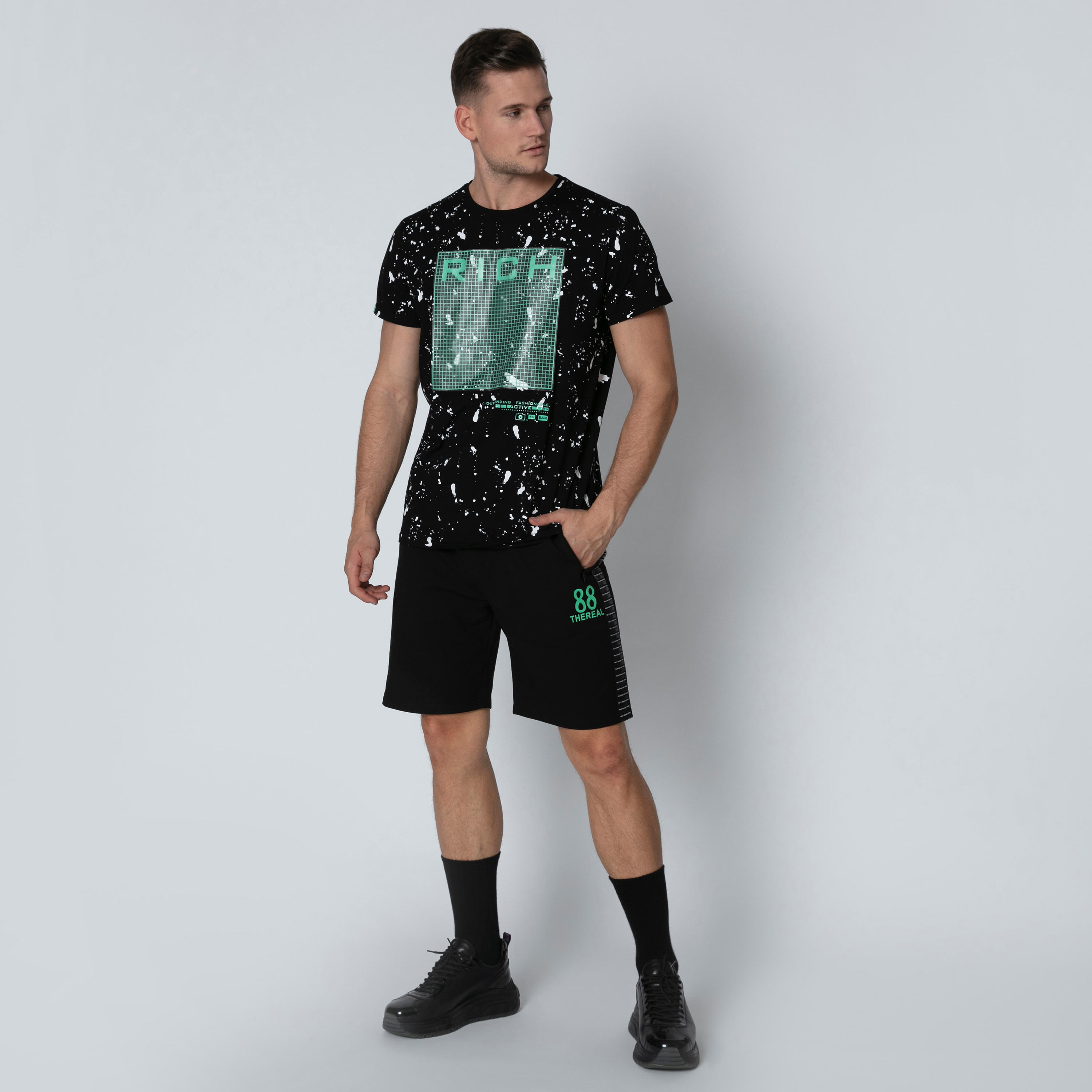 Printed T-shirt with Round Neck and Short Sleeves-men-clothing-tshirtsandpolos-tshirts-image-3