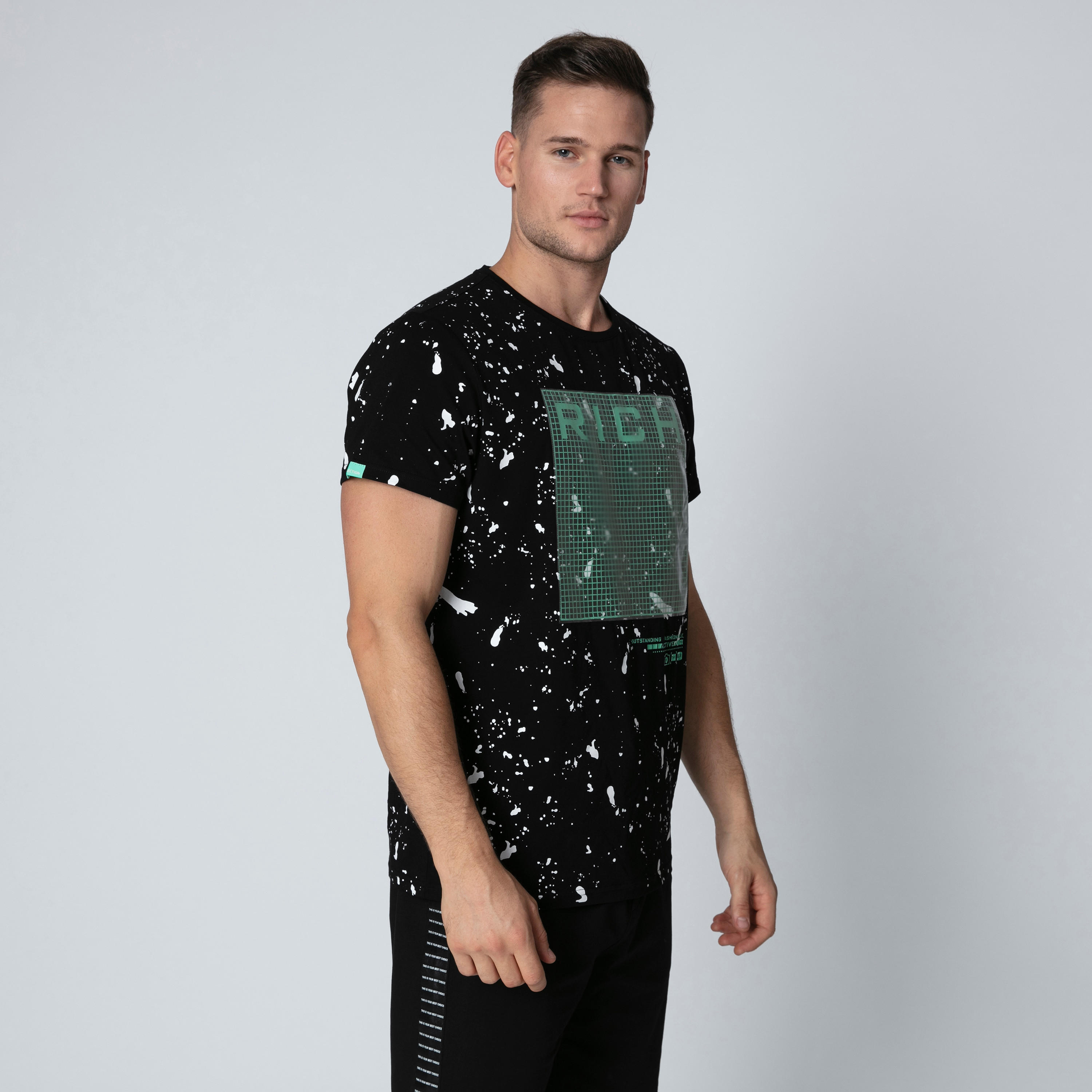 Printed T-shirt with Round Neck and Short Sleeves-men-clothing-tshirtsandpolos-tshirts-image-4