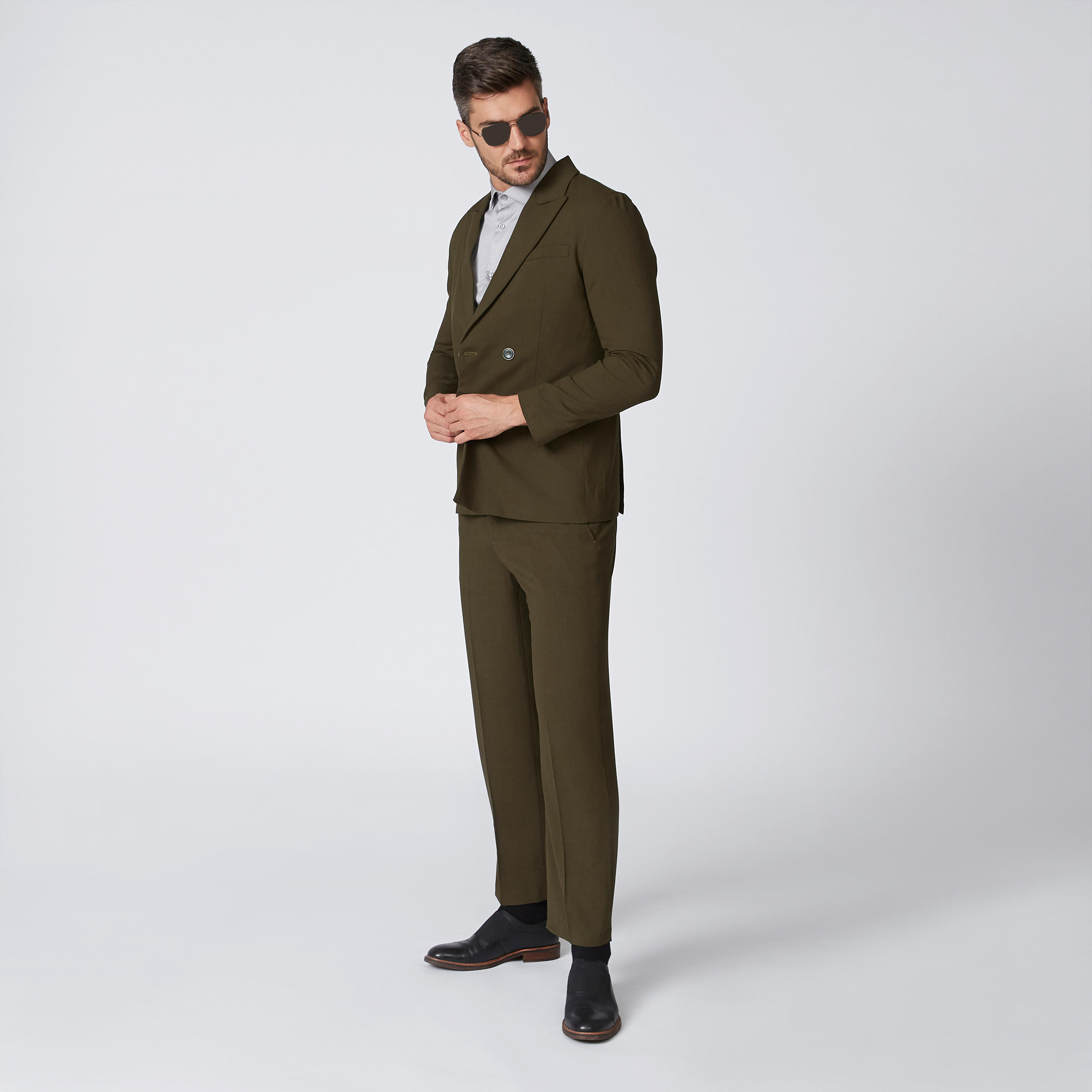 بنطلون رسمي سادة بجيوب وحلقات للحزام-men-clothing-bottoms-trousersandchinos-trousers-image-2