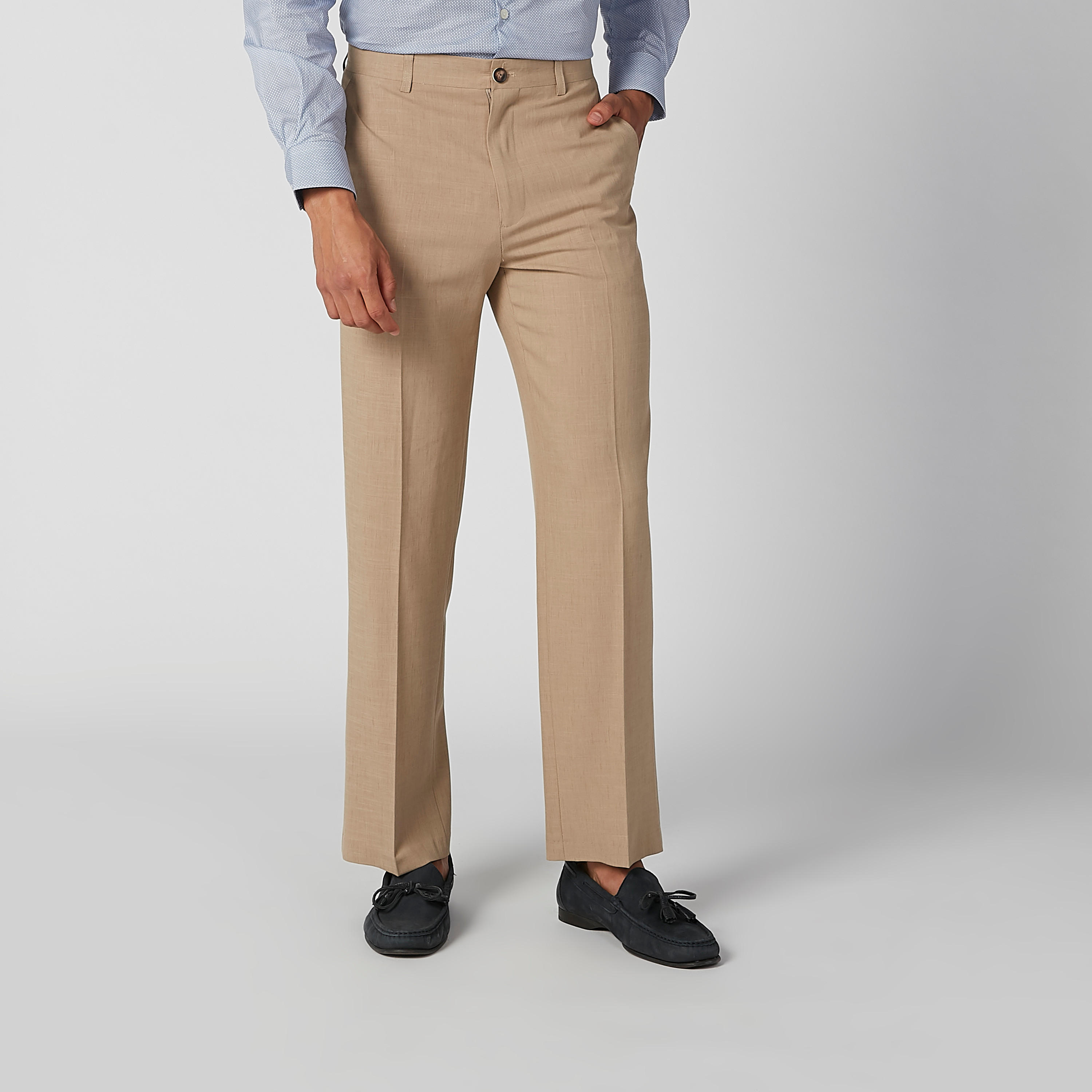 بنطلون سادة طويل بجيوب وحلقات للحزام-men-clothing-bottoms-trousersandchinos-trousers-image-1