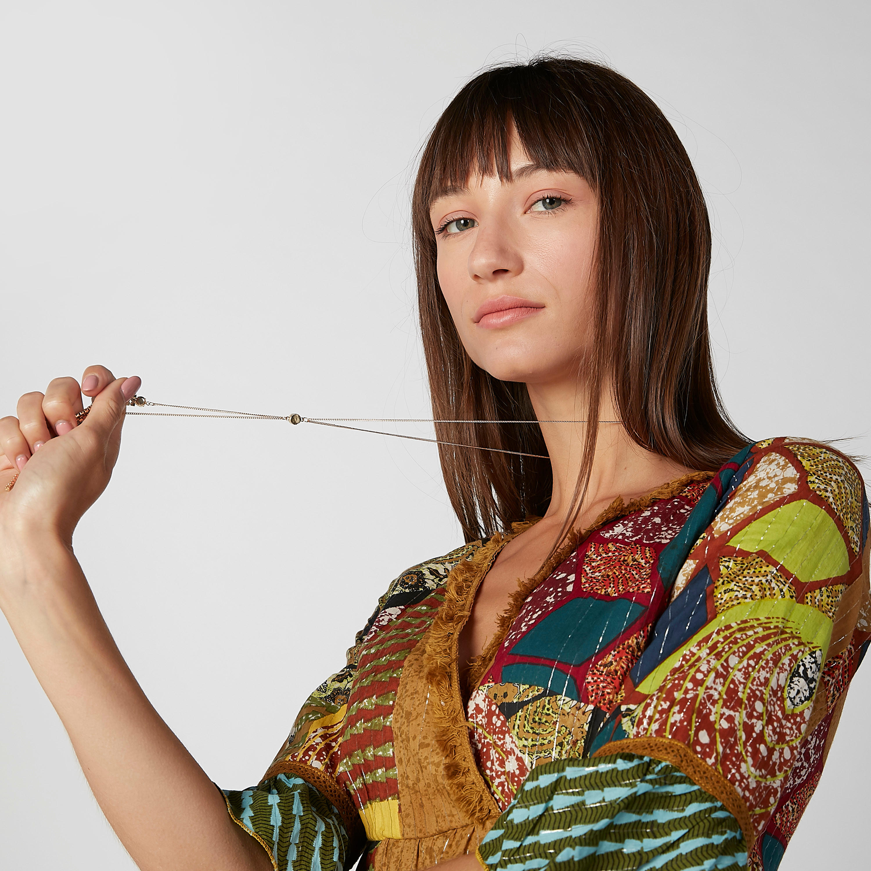فستان ميدي إيه لاين بياقة V وأكمام واسعة وطبعات-women-clothing-dresses-image-4