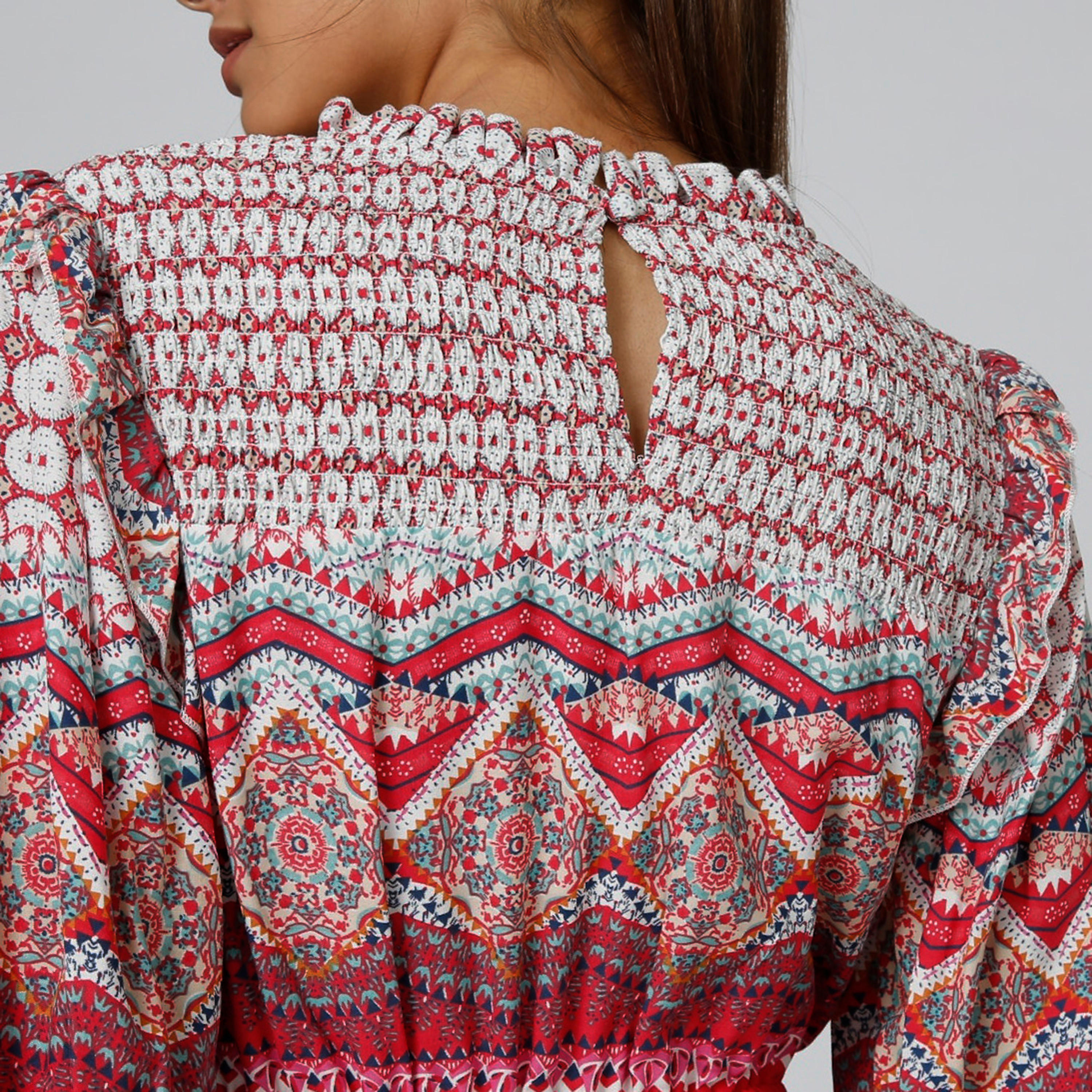 Printed Maxi A-line Dress with Long Sleeves-women-clothing-dresses-image-5