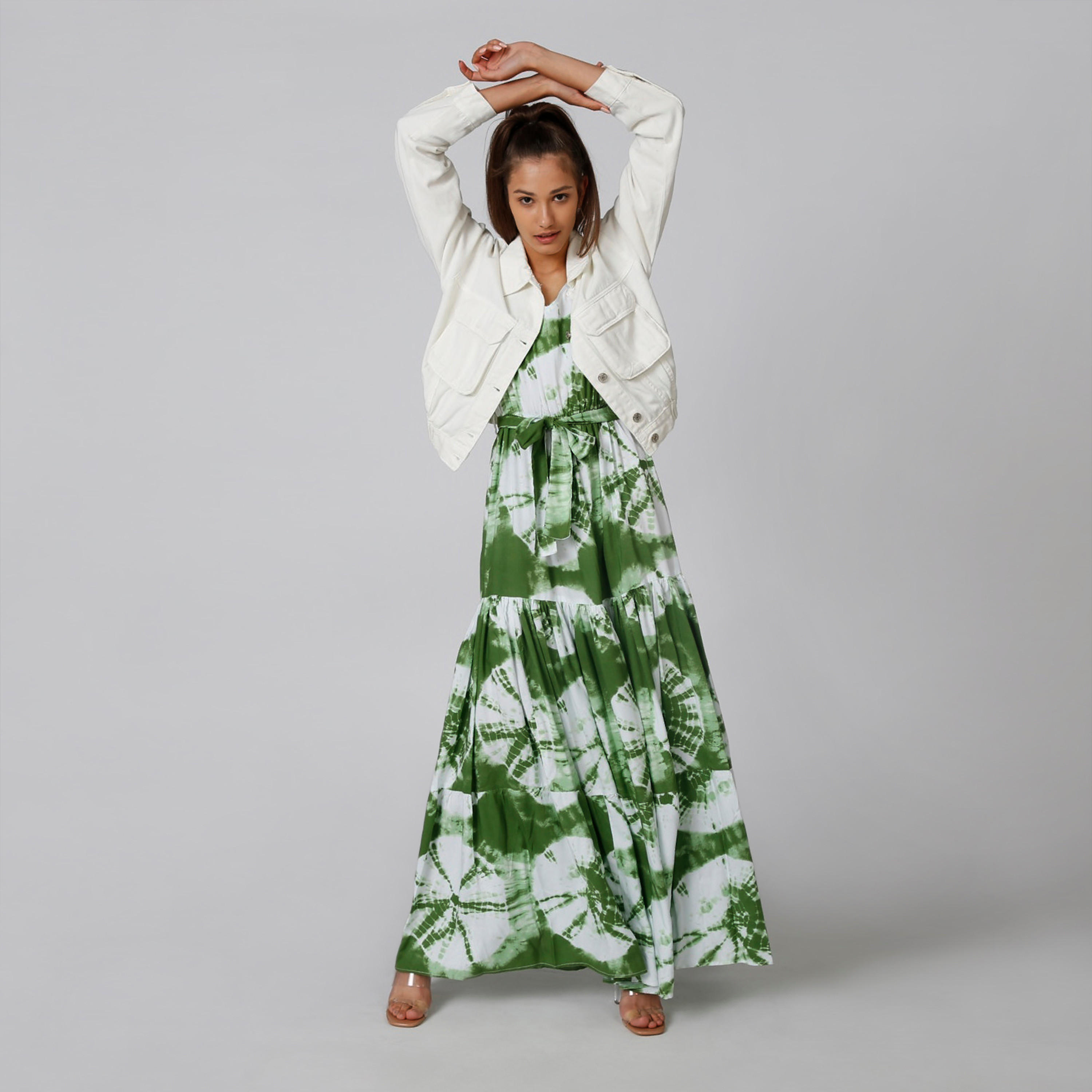 فستان طويل إيه لاين دون أكمام بياقة V وطبعات-women-clothing-dresses-image-5