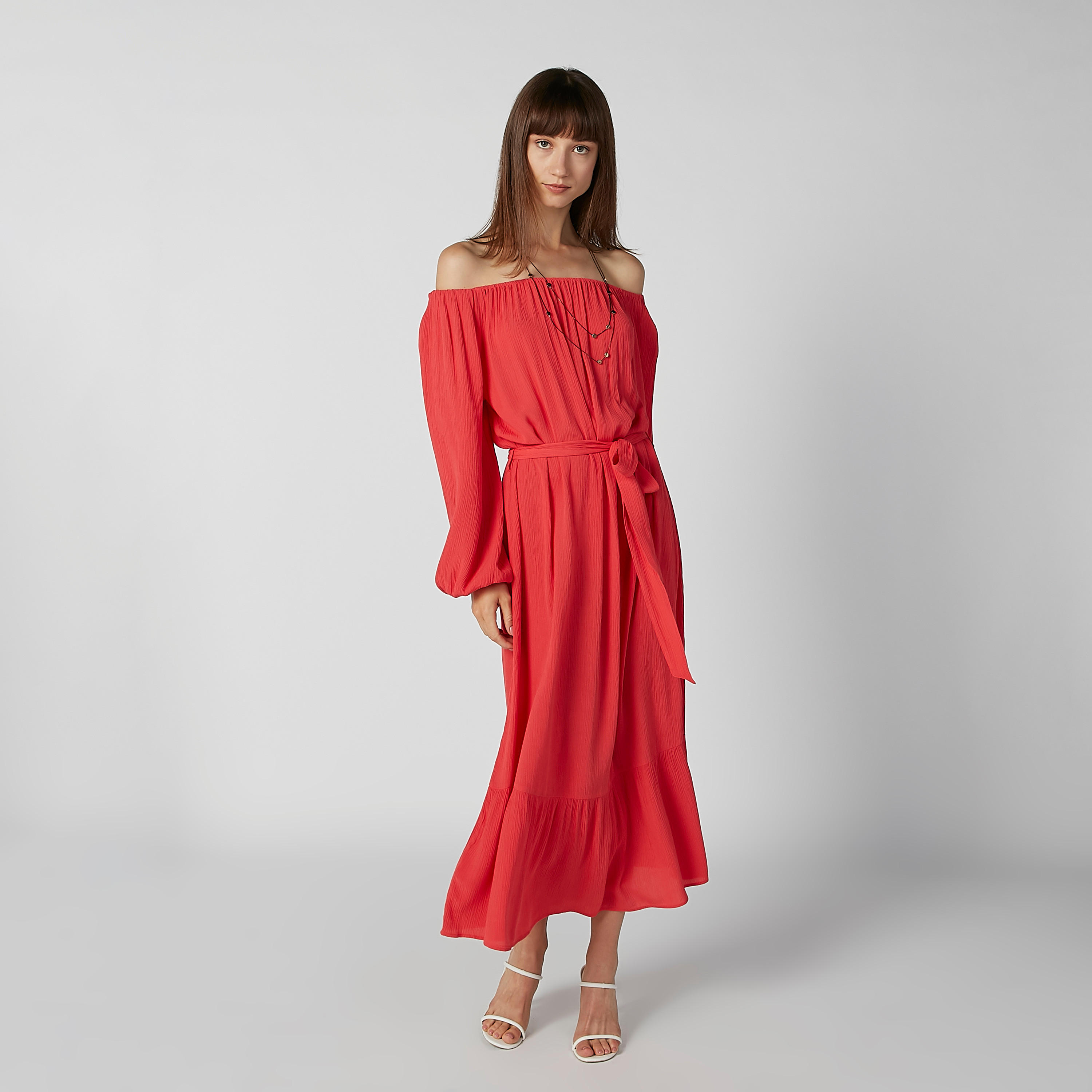 فستان طويل إيه لاين بارز الملمس بأربطة-women-clothing-dresses-image-6