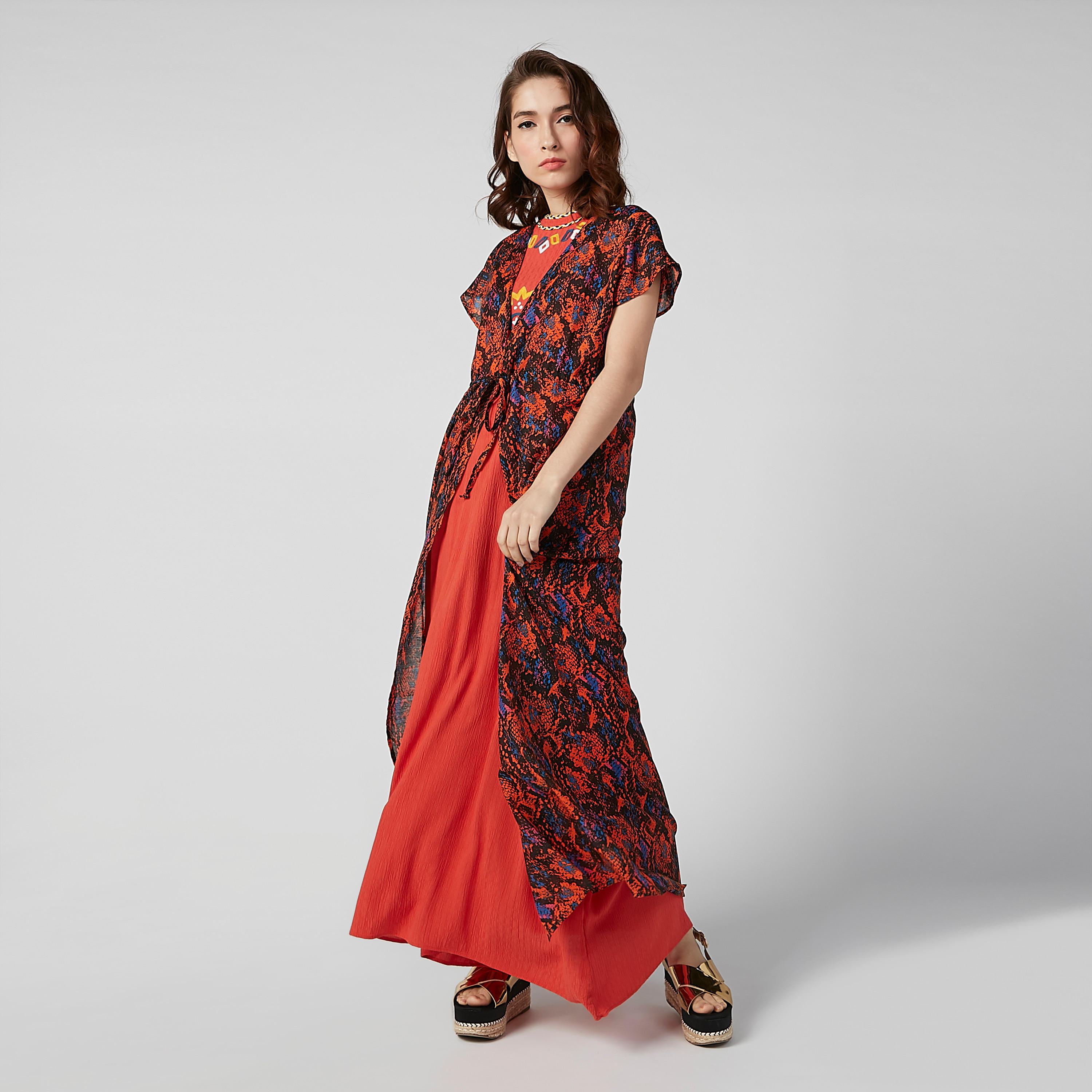 فستان مستدام طويل إيه لاين بأربطة وطبعات -women-clothing-dresses-image-3