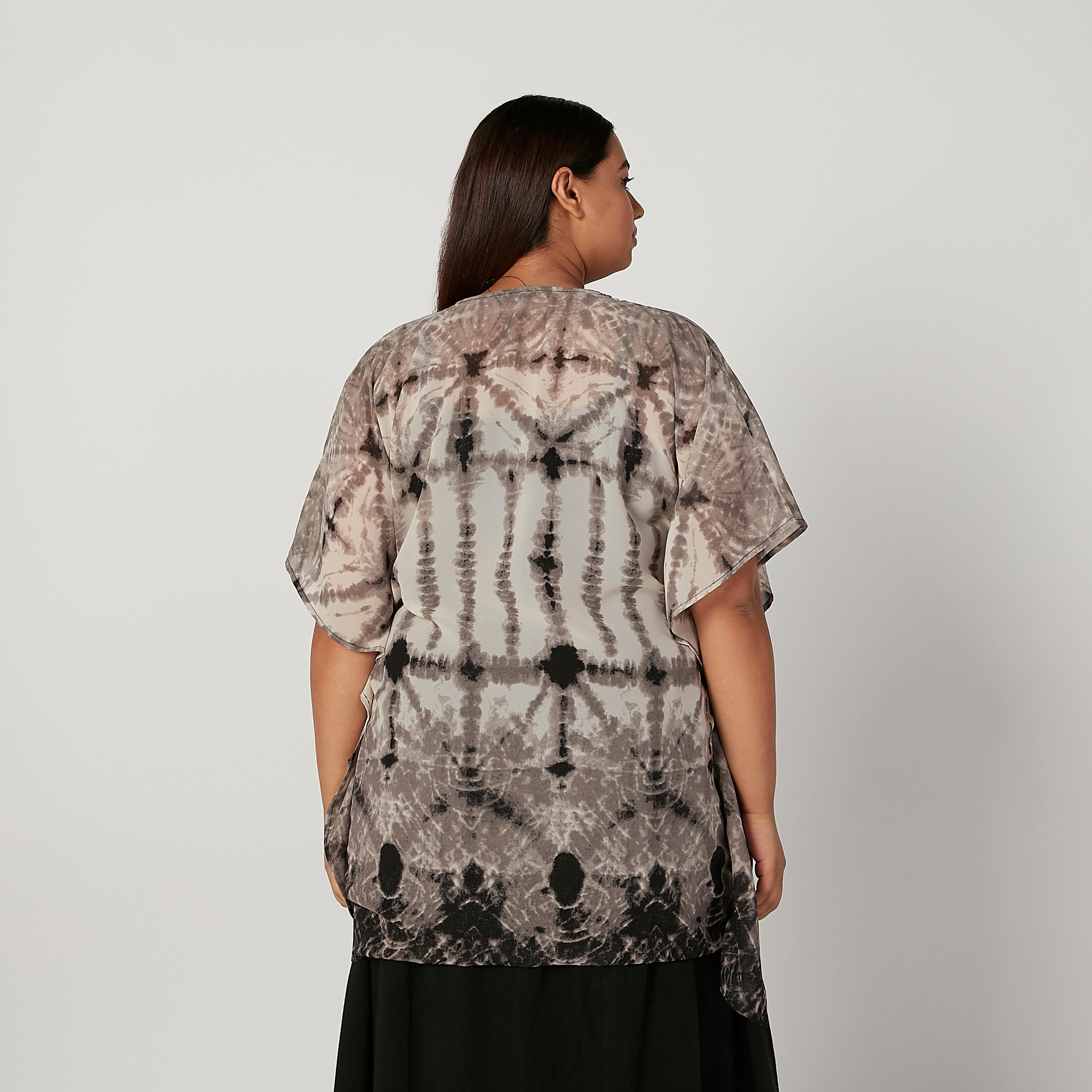 تونيك مستدامة بياقة V وأكمام متصلة -women-clothing-tshirts-image-4
