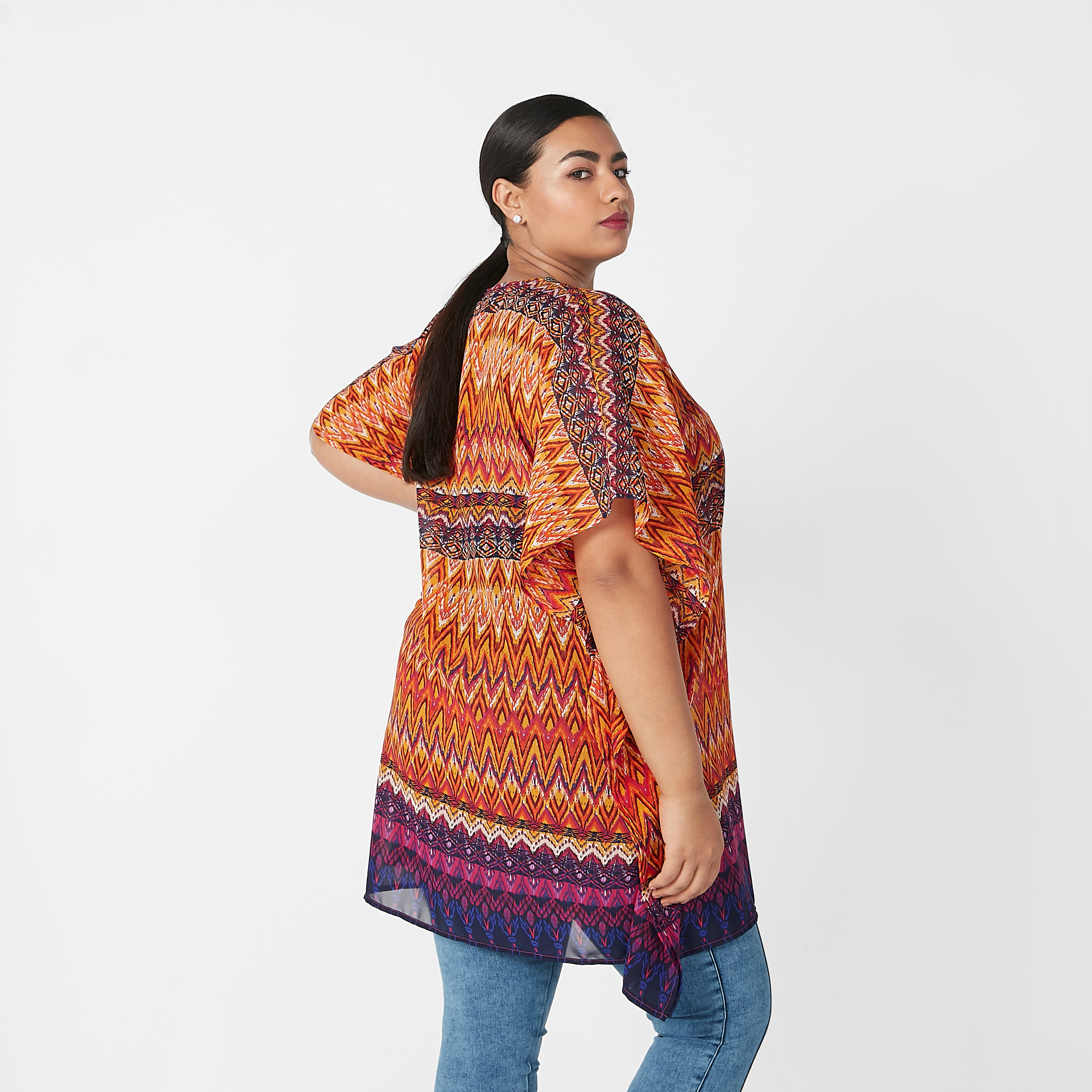 تونيك مستدام بياقة V وأكمام متصلة وطبعات-women-clothing-shirtsandblouses-blouses-image-3