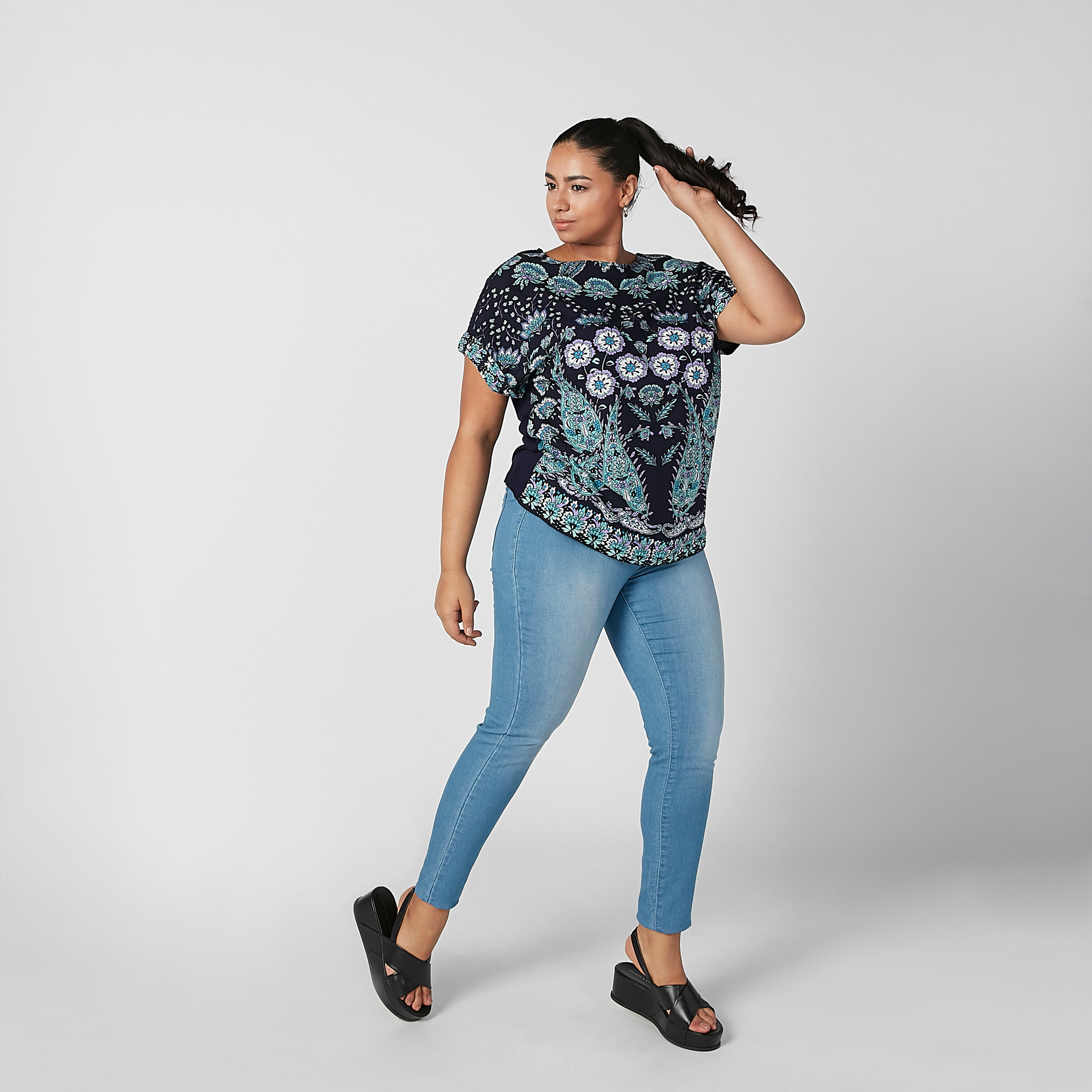 Printed Top with Boat Neck and Extended Sleeves-women-clothing-shirtsandblouses-blouses-image-1