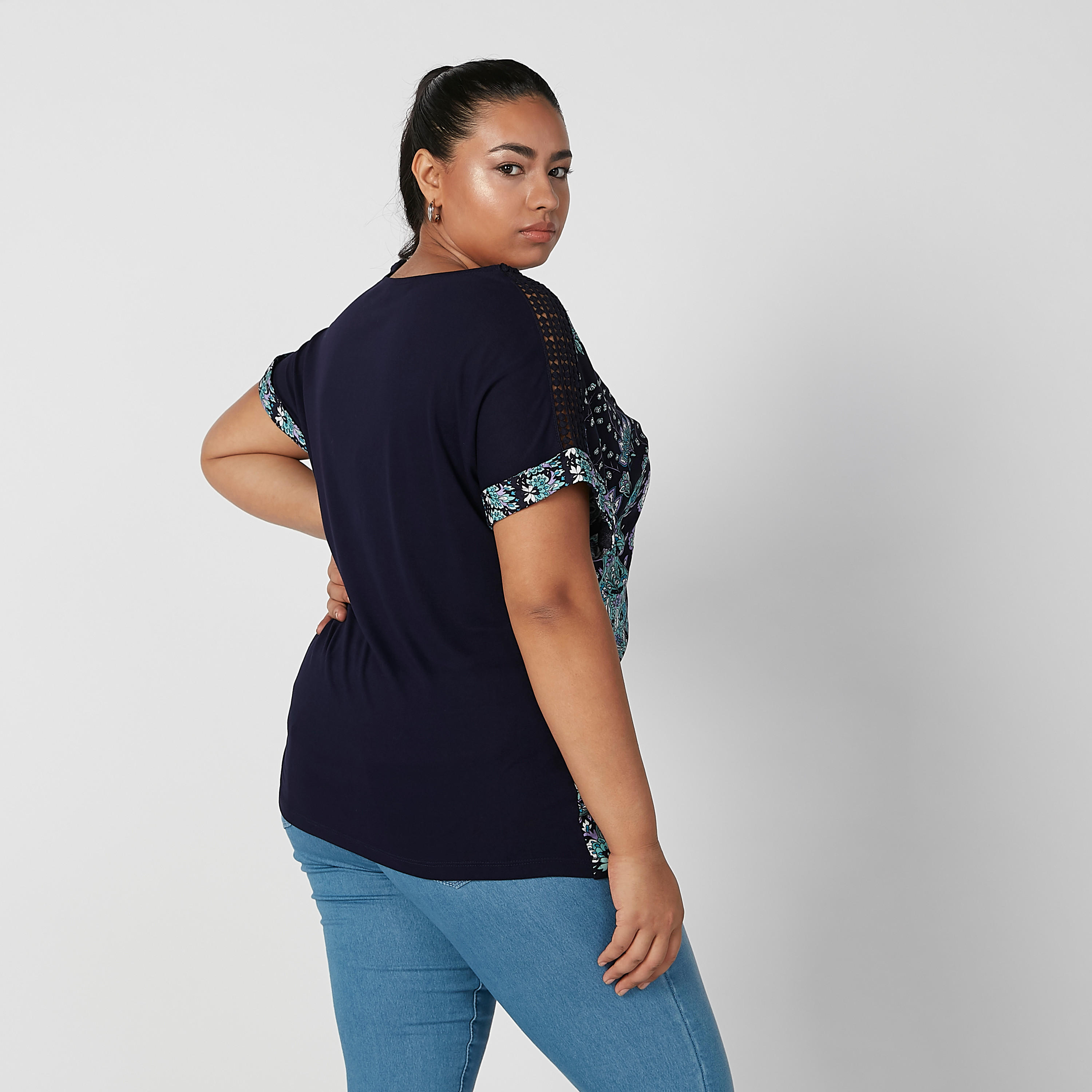 Printed Top with Boat Neck and Extended Sleeves-women-clothing-shirtsandblouses-blouses-image-4