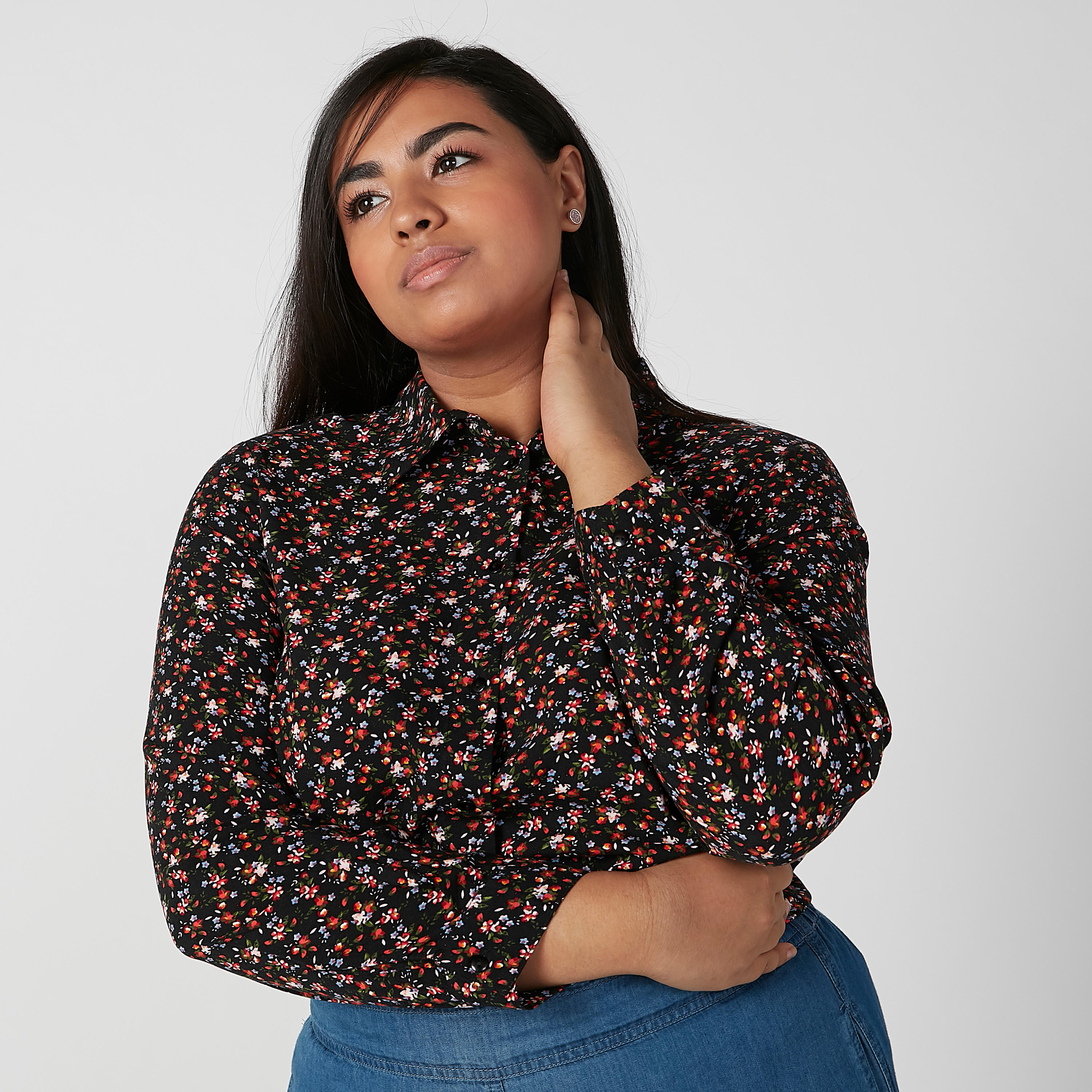 قميص مستدام بياقة عاديّة وأكمام طويلة وطبعات-women-clothing-shirtsandblouses-blouses-image-1