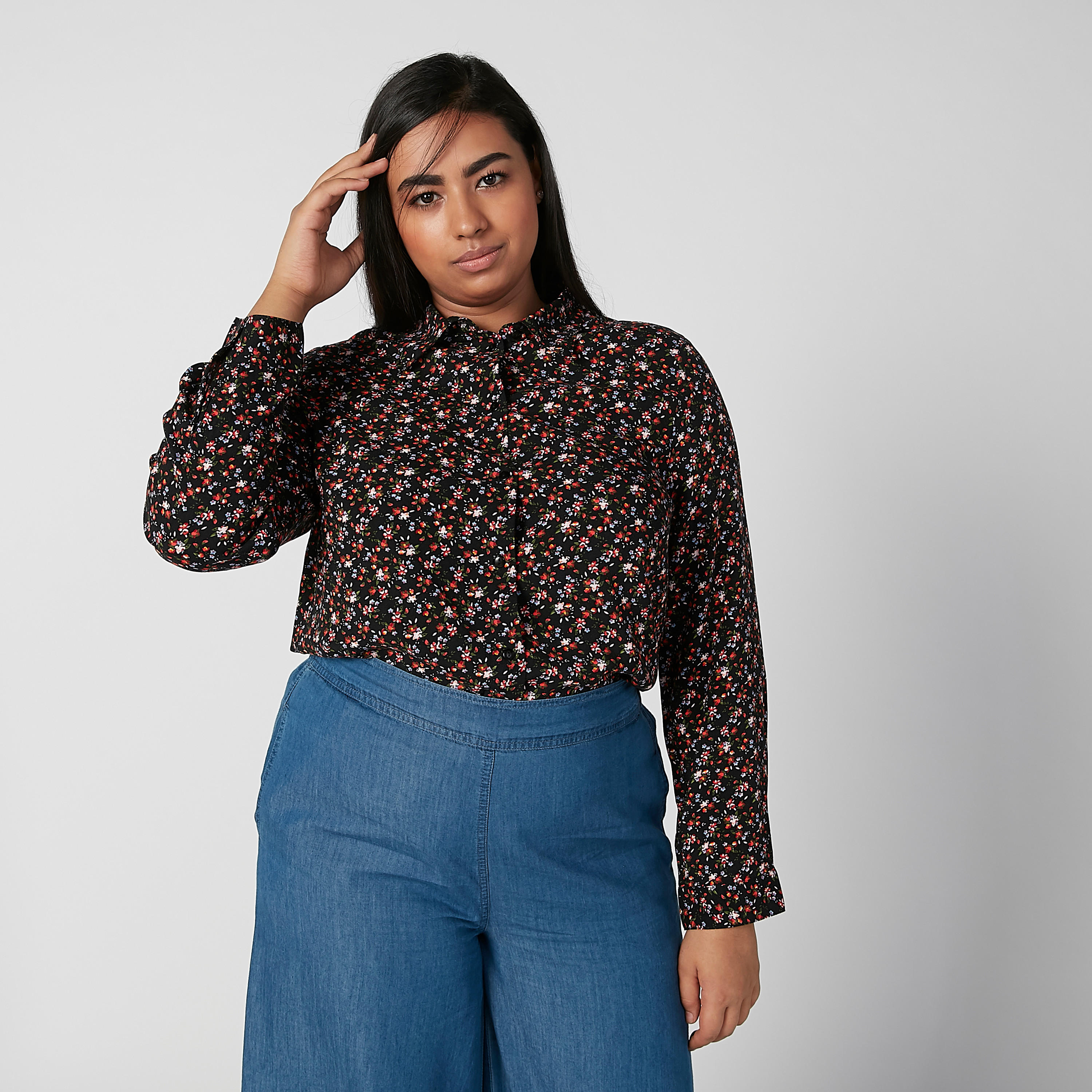 قميص مستدام بياقة عاديّة وأكمام طويلة وطبعات-women-clothing-shirtsandblouses-blouses-image-2