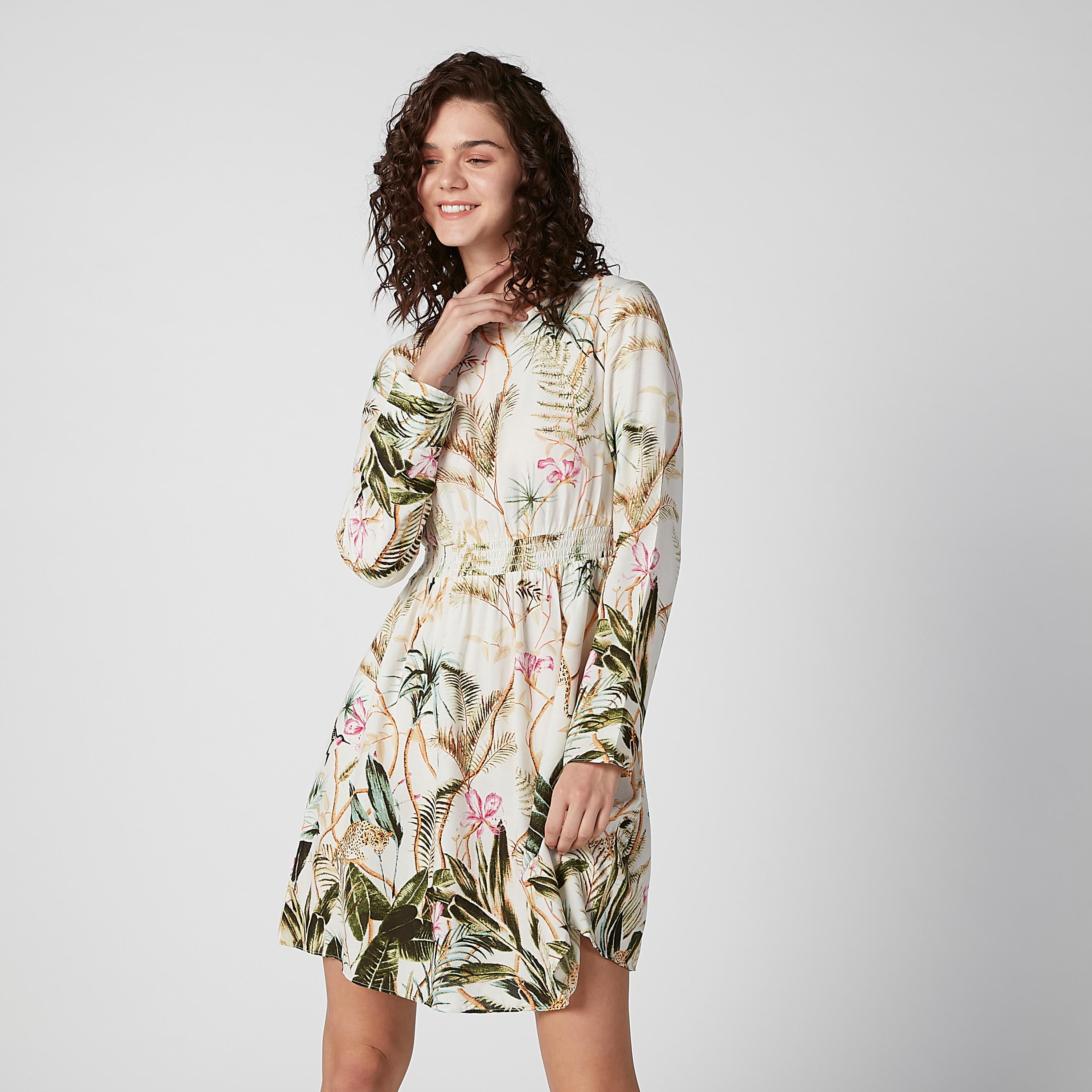 فستان بياقة مستديرة وأكمام طويلة وطبعات-women-clothing-dresses-image-1