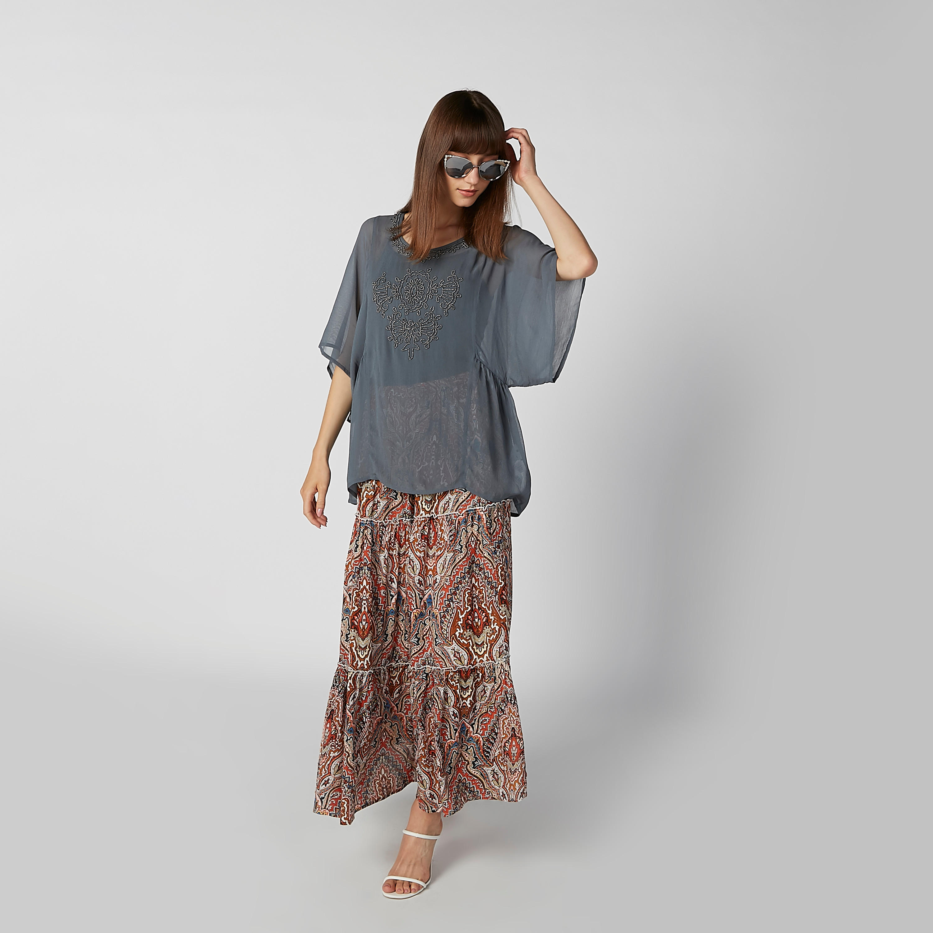 Printed Maxi A-line Skirt with Elasticised Waistband-women-clothing-bottoms-skirts-image-3