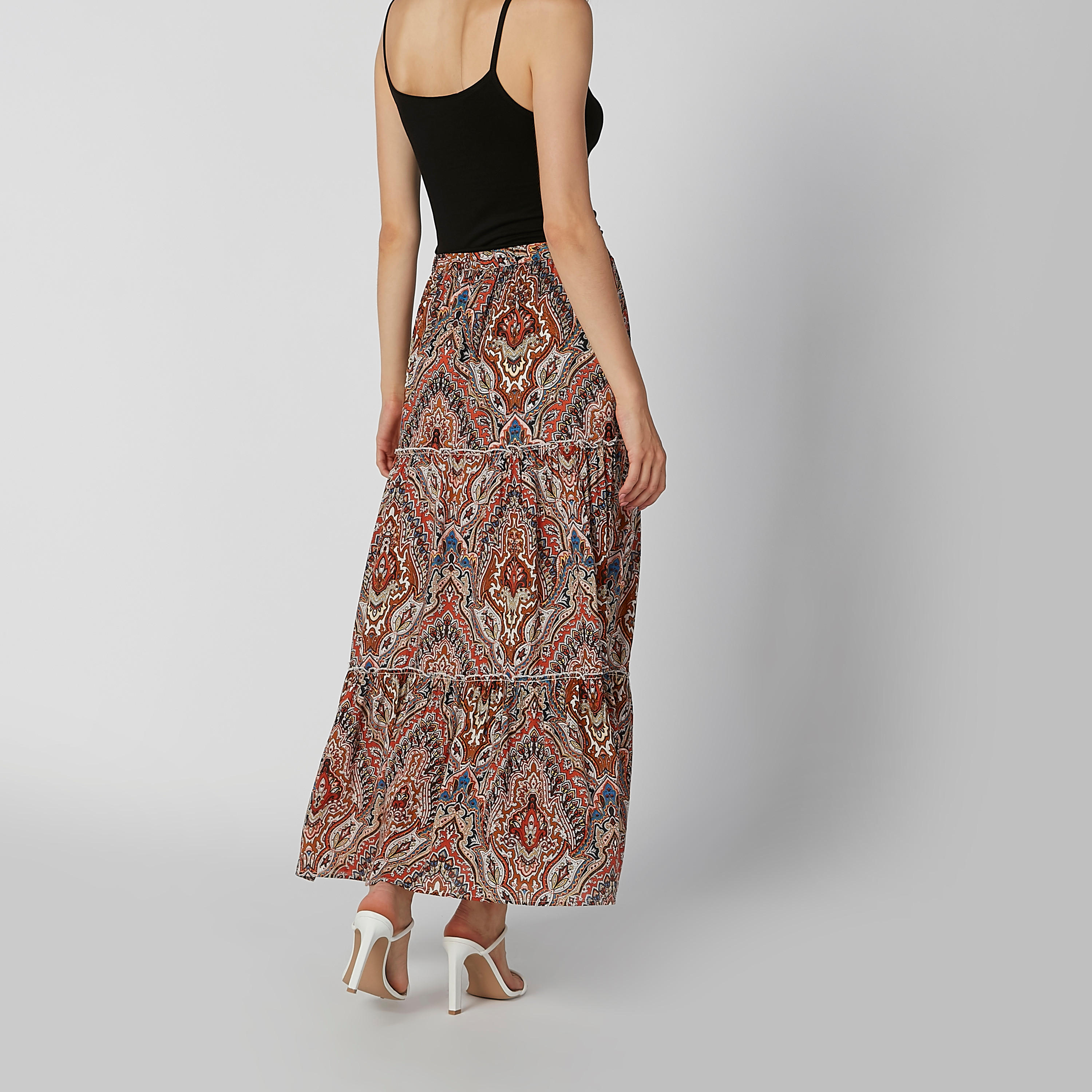 Printed Maxi A-line Skirt with Elasticised Waistband-women-clothing-bottoms-skirts-image-4