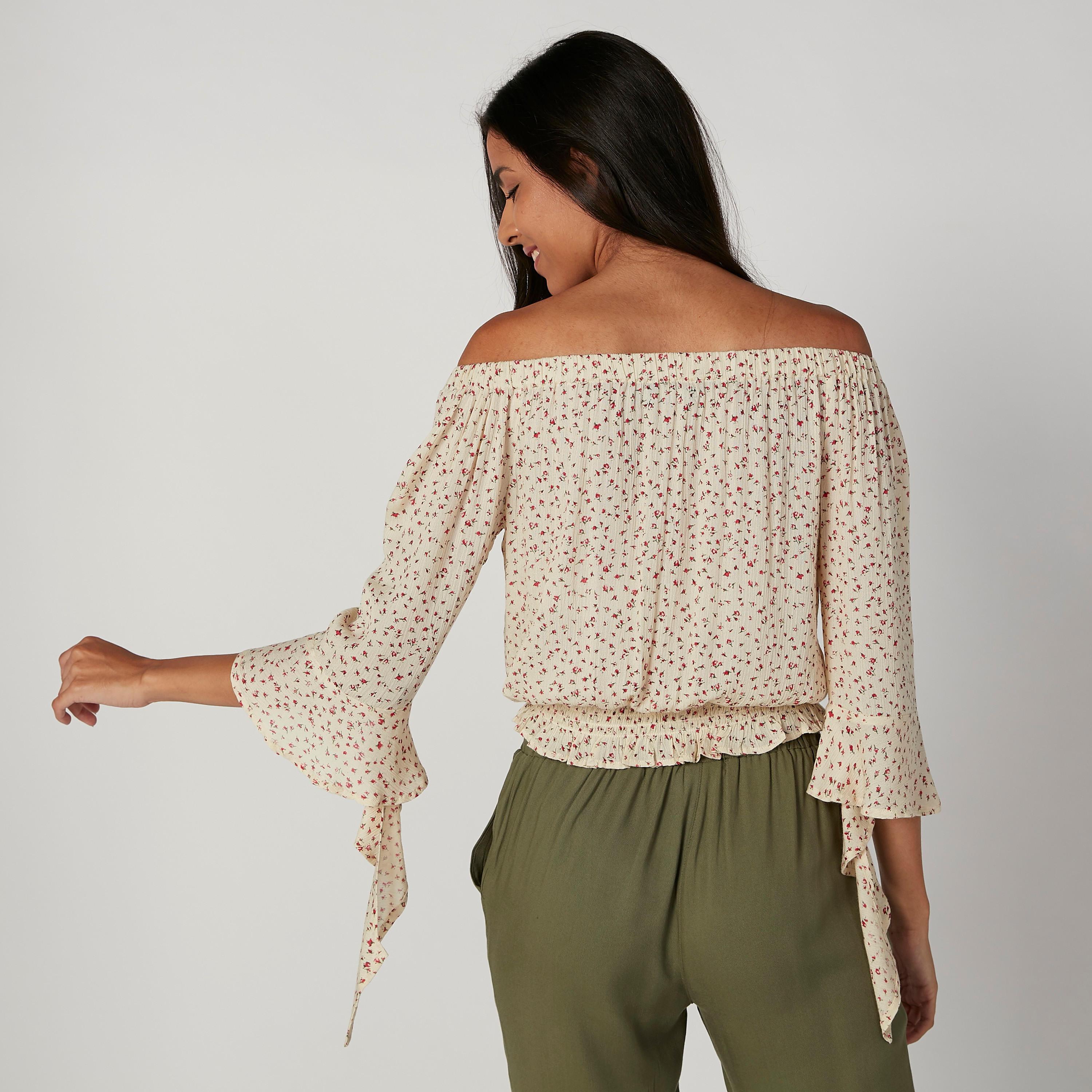 بلوزة مكشوفة الأكتاف بياقة مفتوحة وأكمام 3/4 وطبعات-women-clothing-shirtsandblouses-blouses-image-2