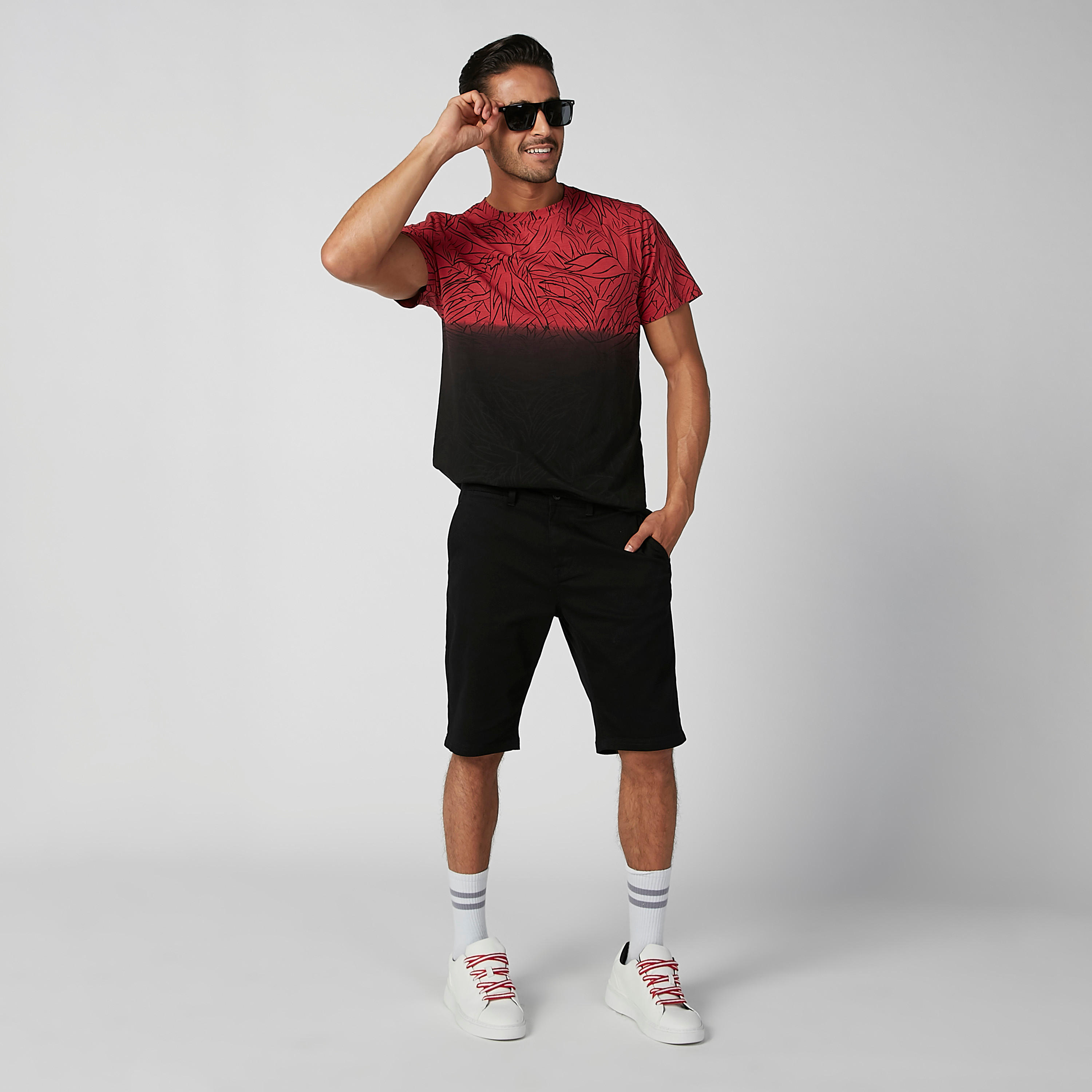Printed T-shirt with Round Neck and Short Sleeves-men-clothing-tshirtsandpolos-tshirts-image-1