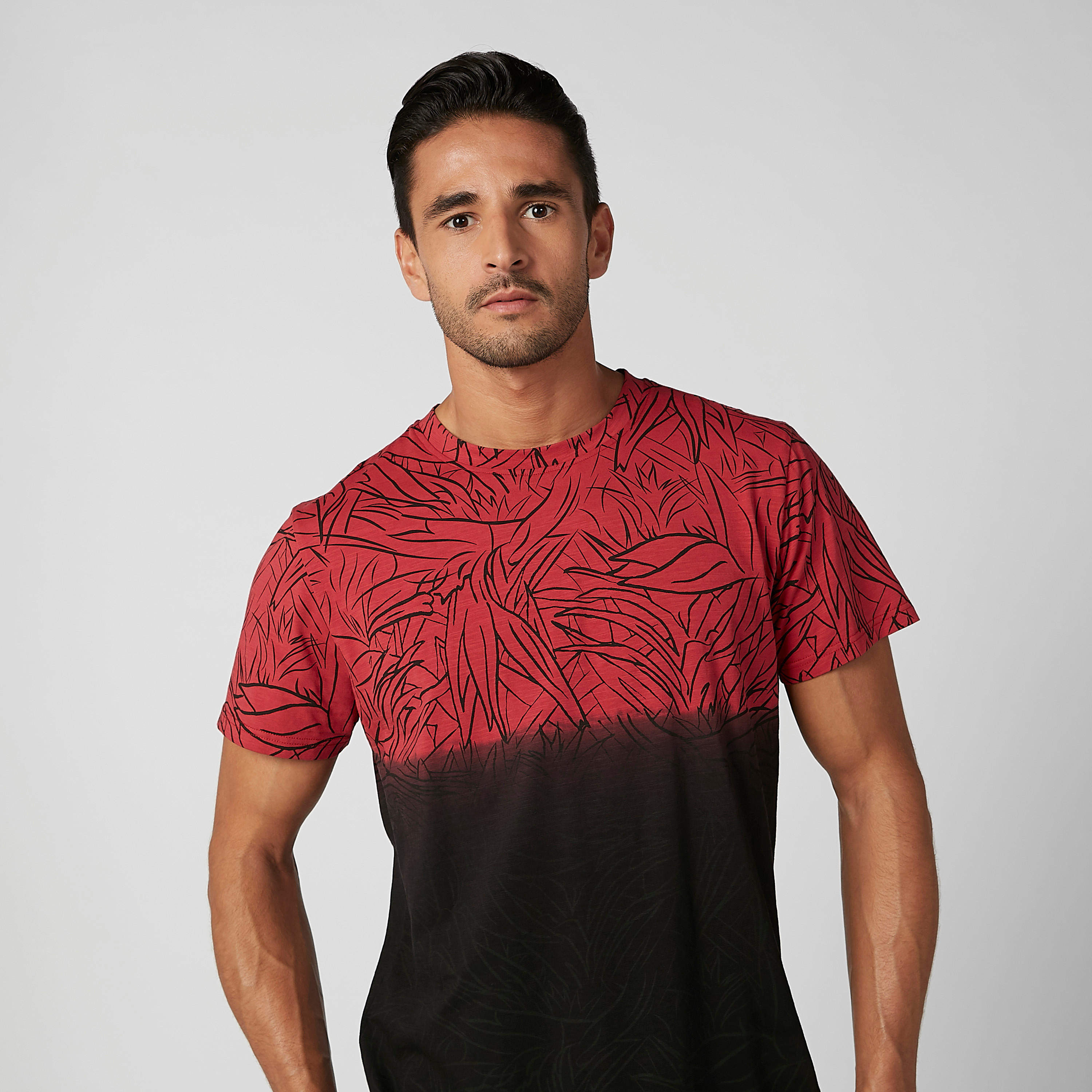 Printed T-shirt with Round Neck and Short Sleeves-men-clothing-tshirtsandpolos-tshirts-image-3