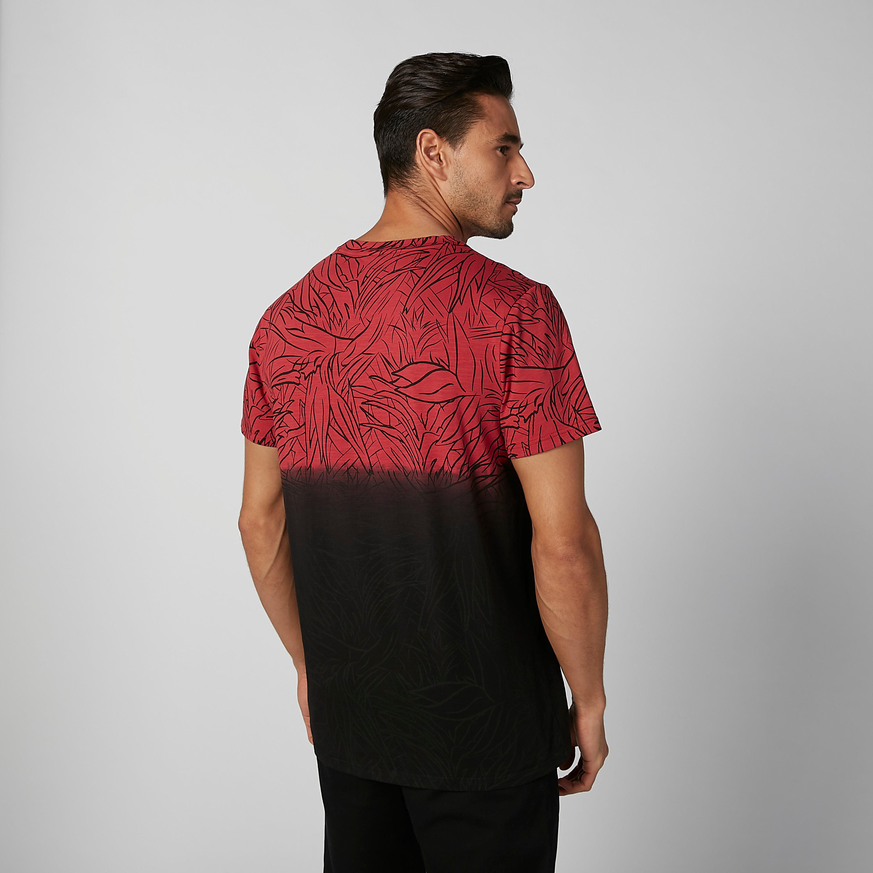 Printed T-shirt with Round Neck and Short Sleeves-men-clothing-tshirtsandpolos-tshirts-image-4