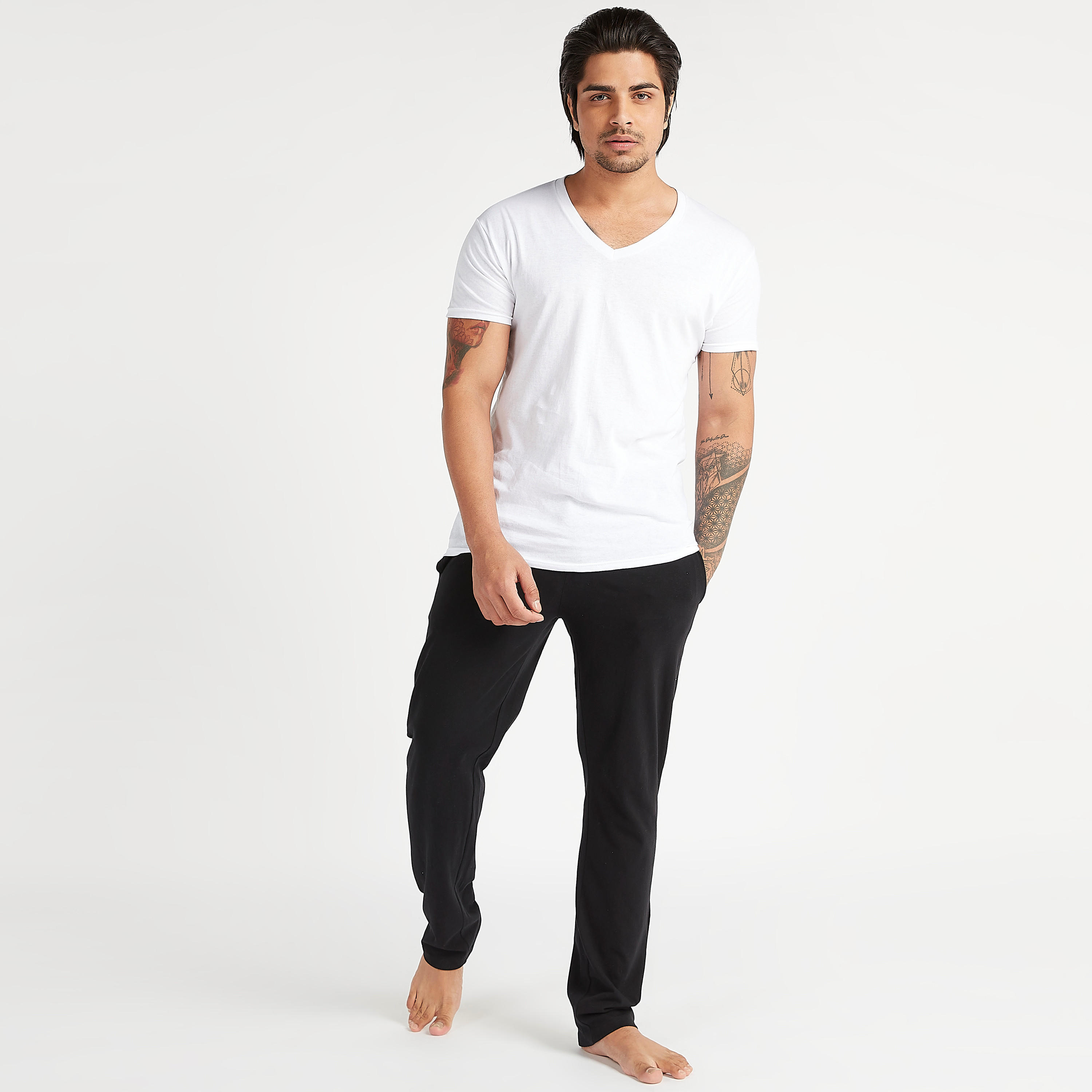 Set of 3 - Hanes Solid V-neck T-shirt with Short Sleeves-men-clothing-tshirtsandpolos-vests-image-2