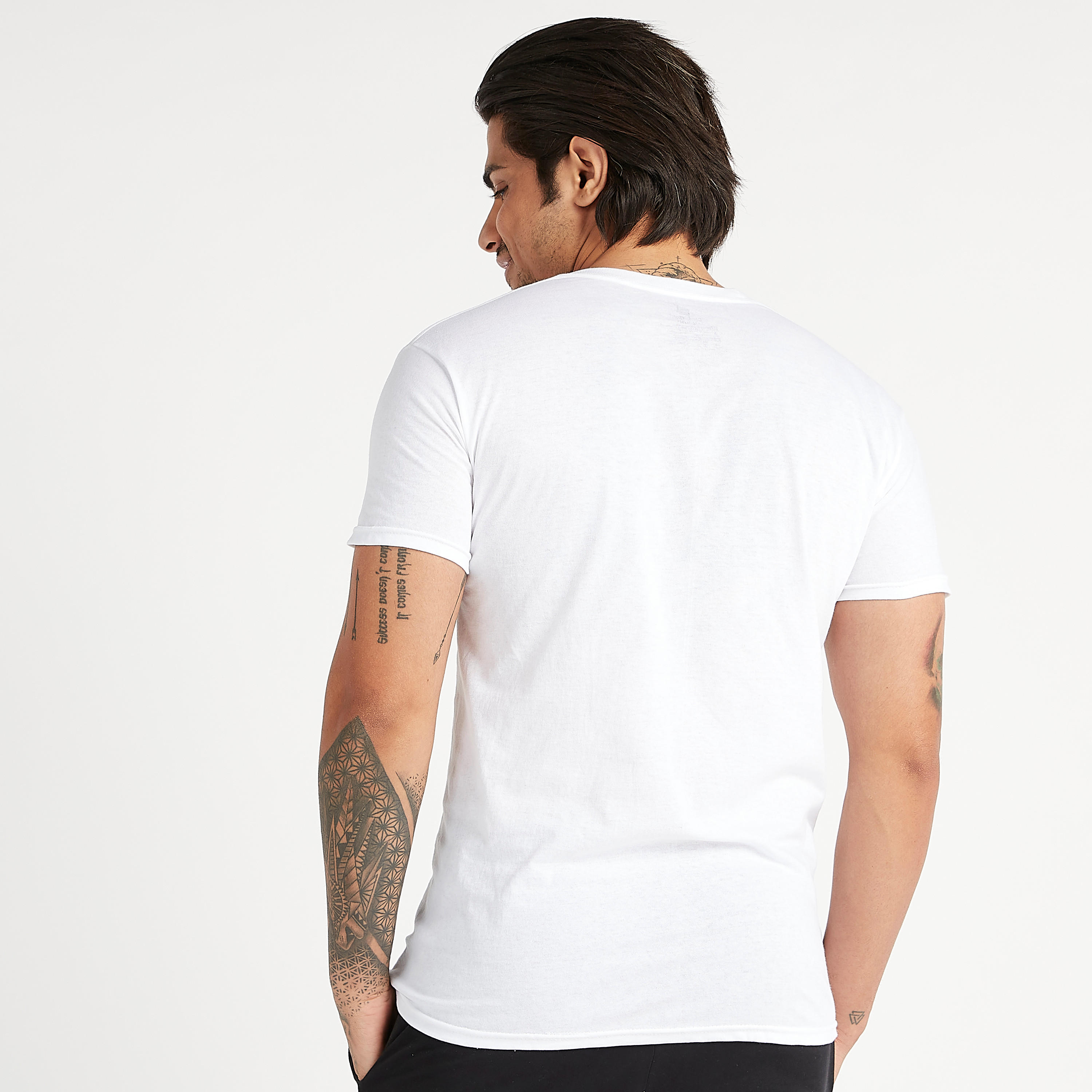 Set of 3 - Hanes Solid V-neck T-shirt with Short Sleeves-men-clothing-tshirtsandpolos-vests-image-4