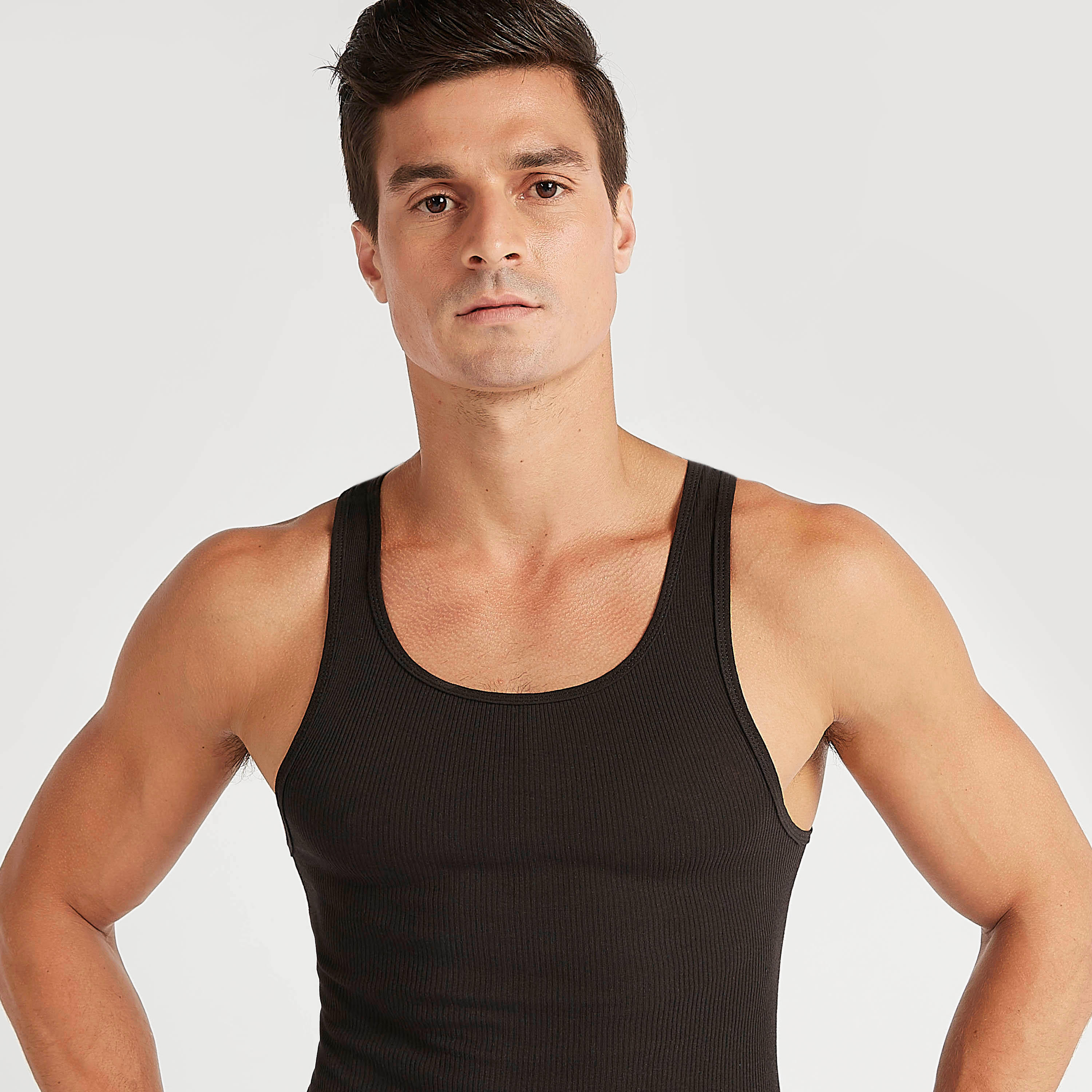 Set of 2 - Hanes Solid Sleeveless Vest-men-clothing-tshirtsandpolos-vests-image-3