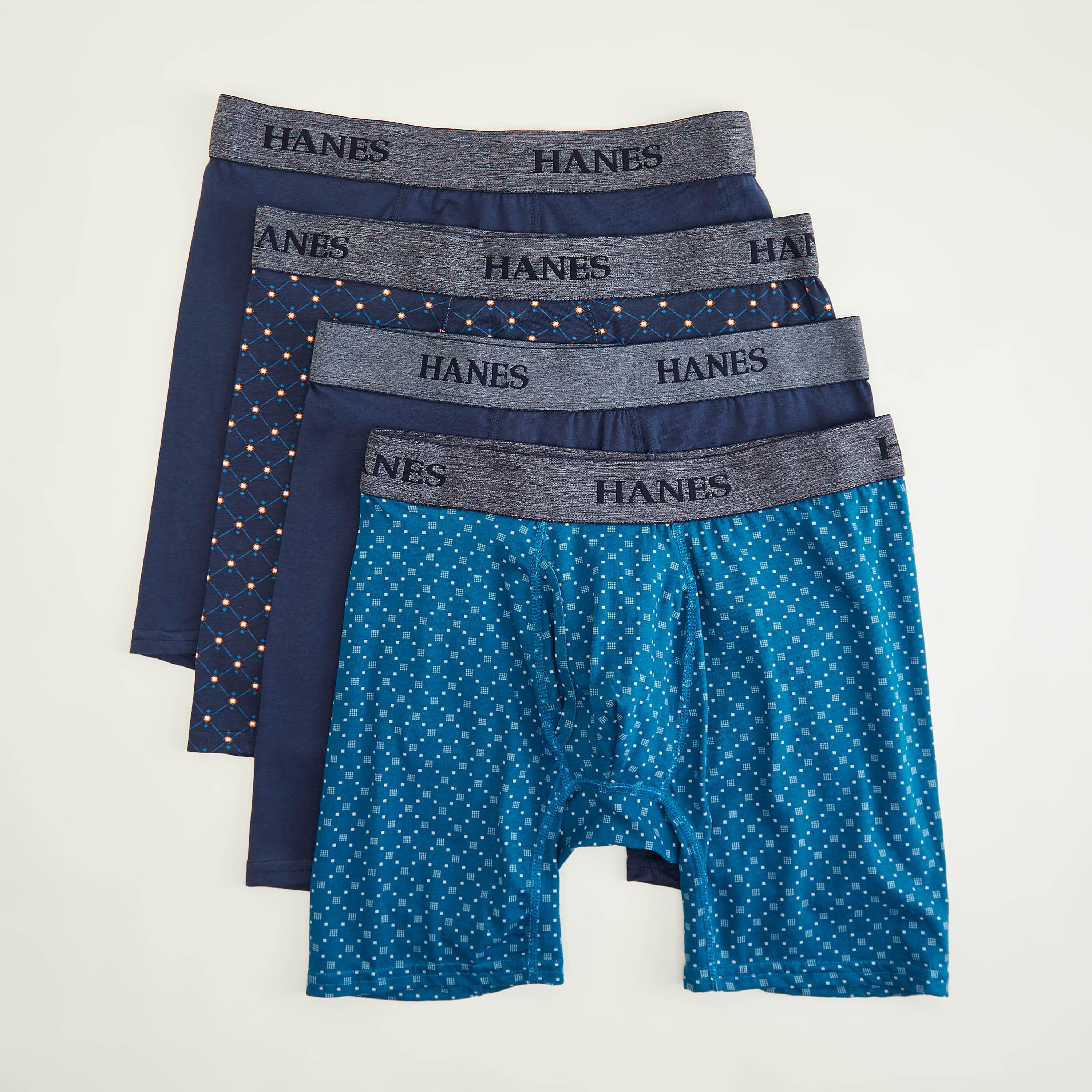 شورتات ترانك متنوّعة بخصر مطّاطي من هانس - طقم من 4 قطع-men-clothing-innerwear-underwear-image-1