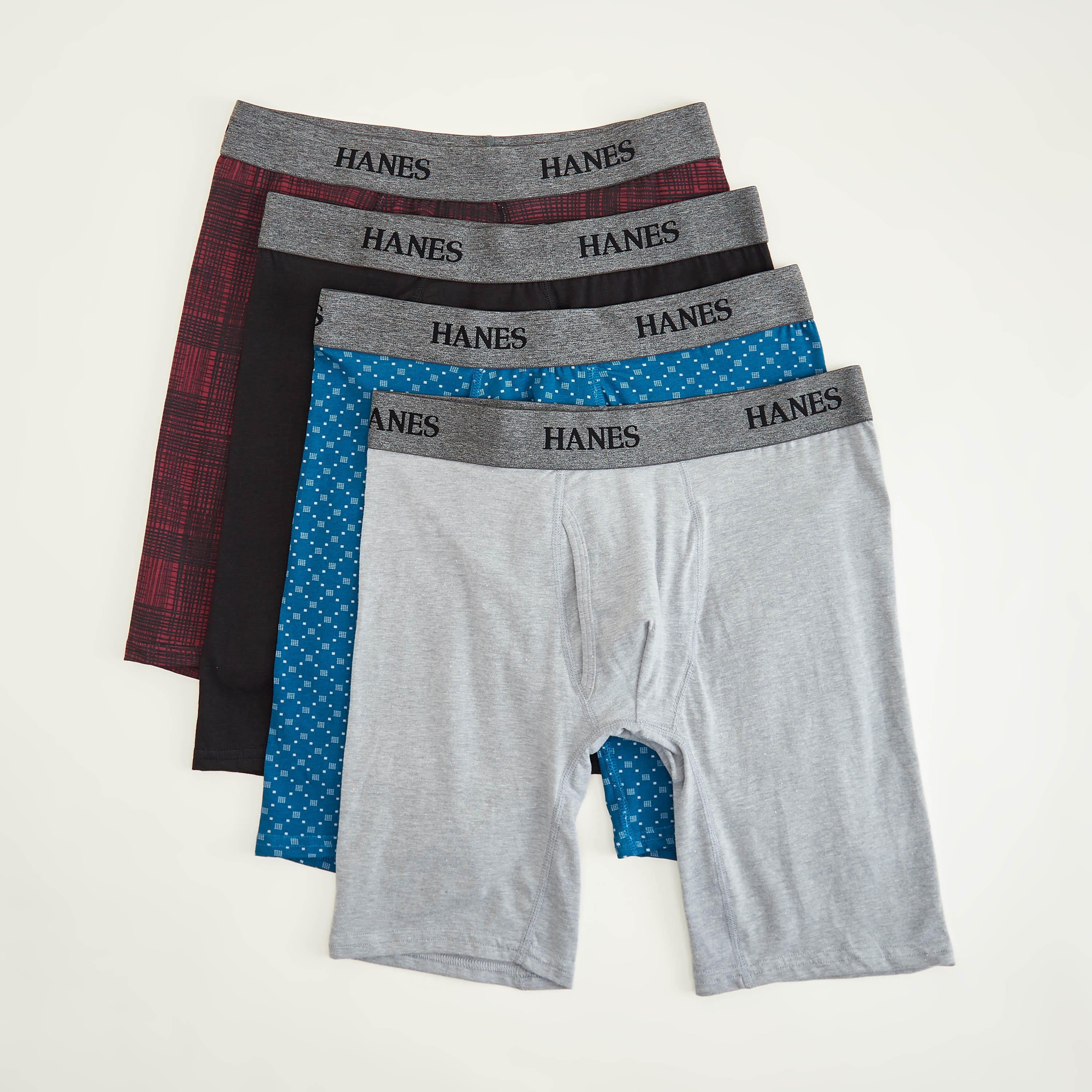 شورتات ترانك متنوّعة بخصر مطّاطي من هانس - طقم من 4 قطع-men-clothing-innerwear-underwear-image-4