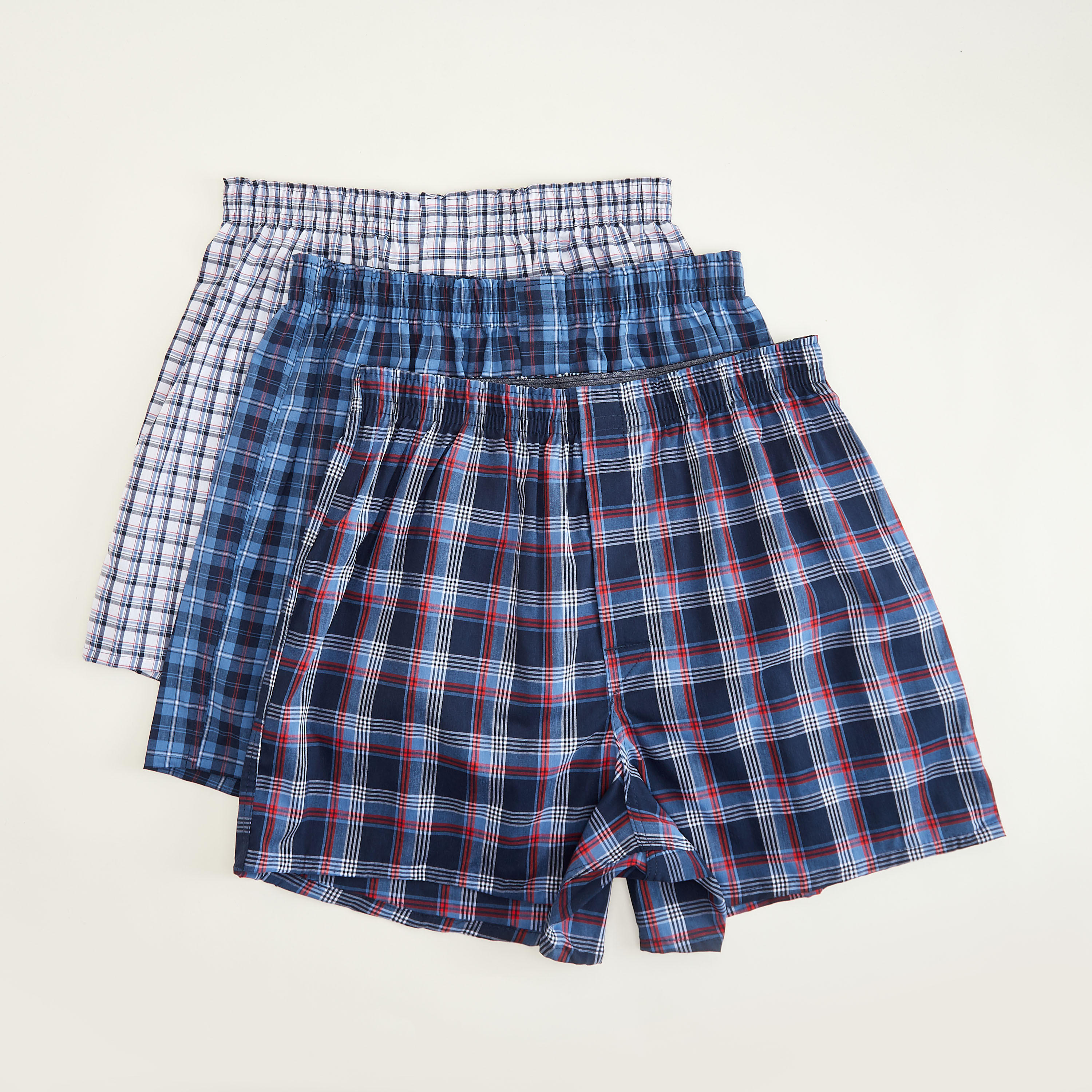 سراويل بوكسر داخلية كاروهات بخصر مطّاطي من هانس - طقم من 3 قطع-men-clothing-innerwear-underwear-image-1