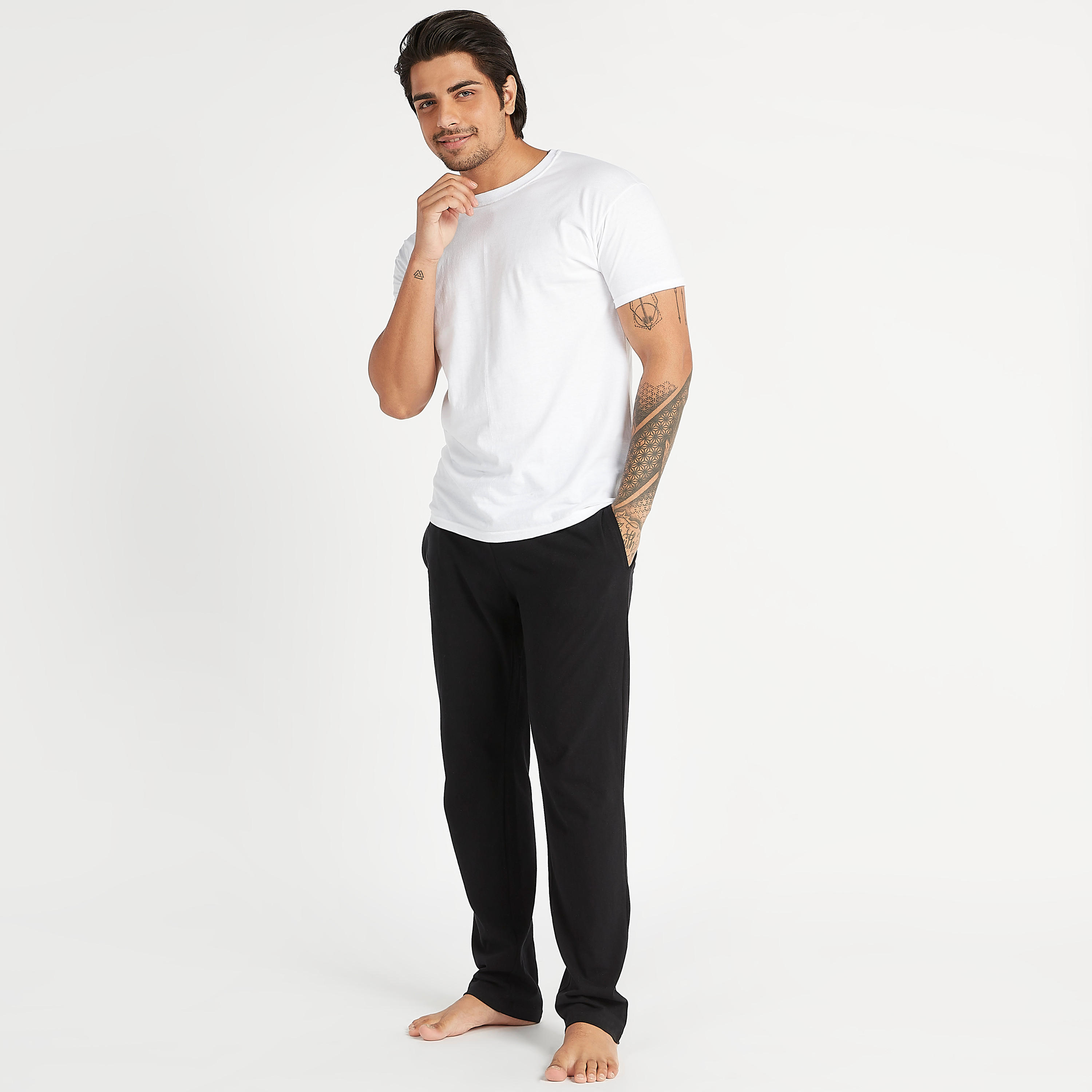 Set of 3 - Hanes Solid Crew Neck T-shirt with Short Sleeves-men-clothing-tshirtsandpolos-vests-image-2