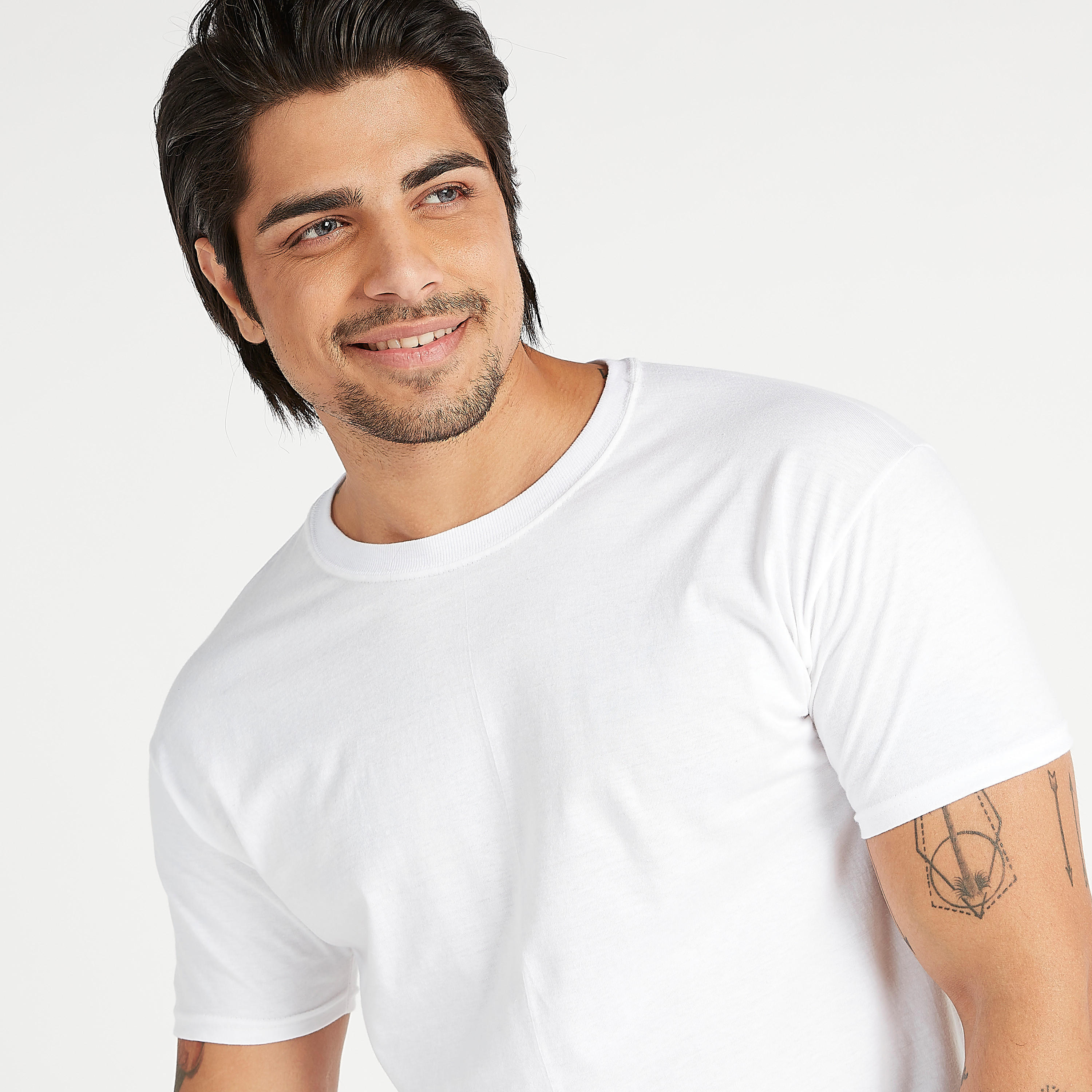 Set of 3 - Hanes Solid Crew Neck T-shirt with Short Sleeves-men-clothing-tshirtsandpolos-vests-image-3