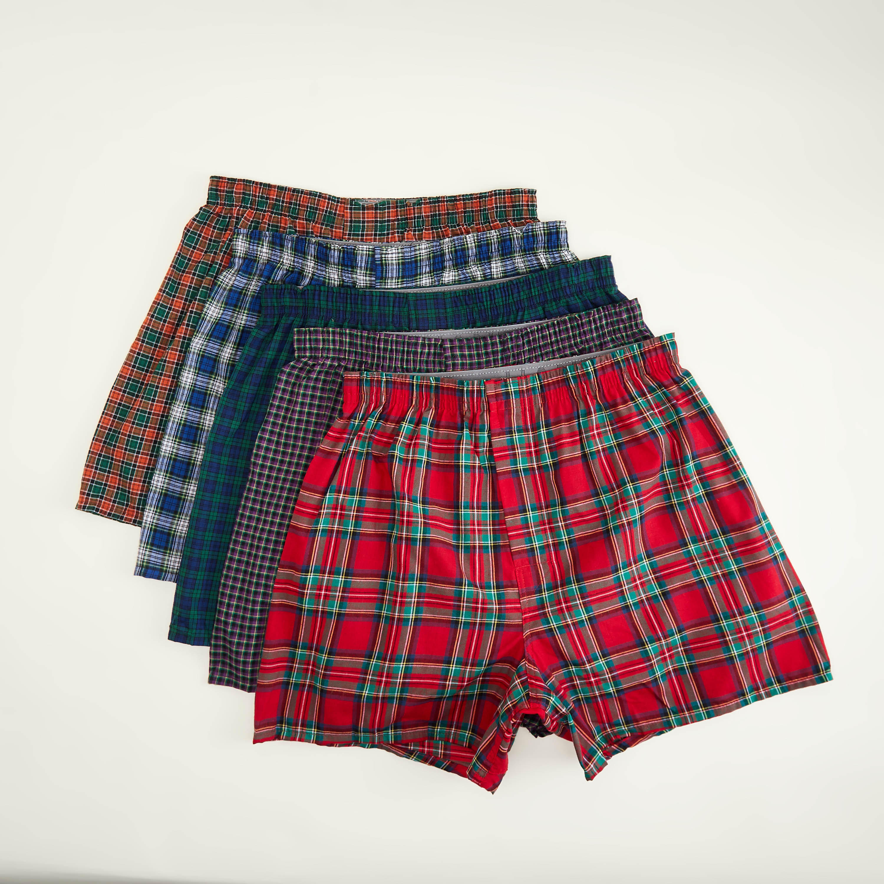 سراويل بوكسر داخلية كاروهات بخصر مطّاطي من هانس - طقم من 5 قطع-men-clothing-innerwear-underwear-image-1